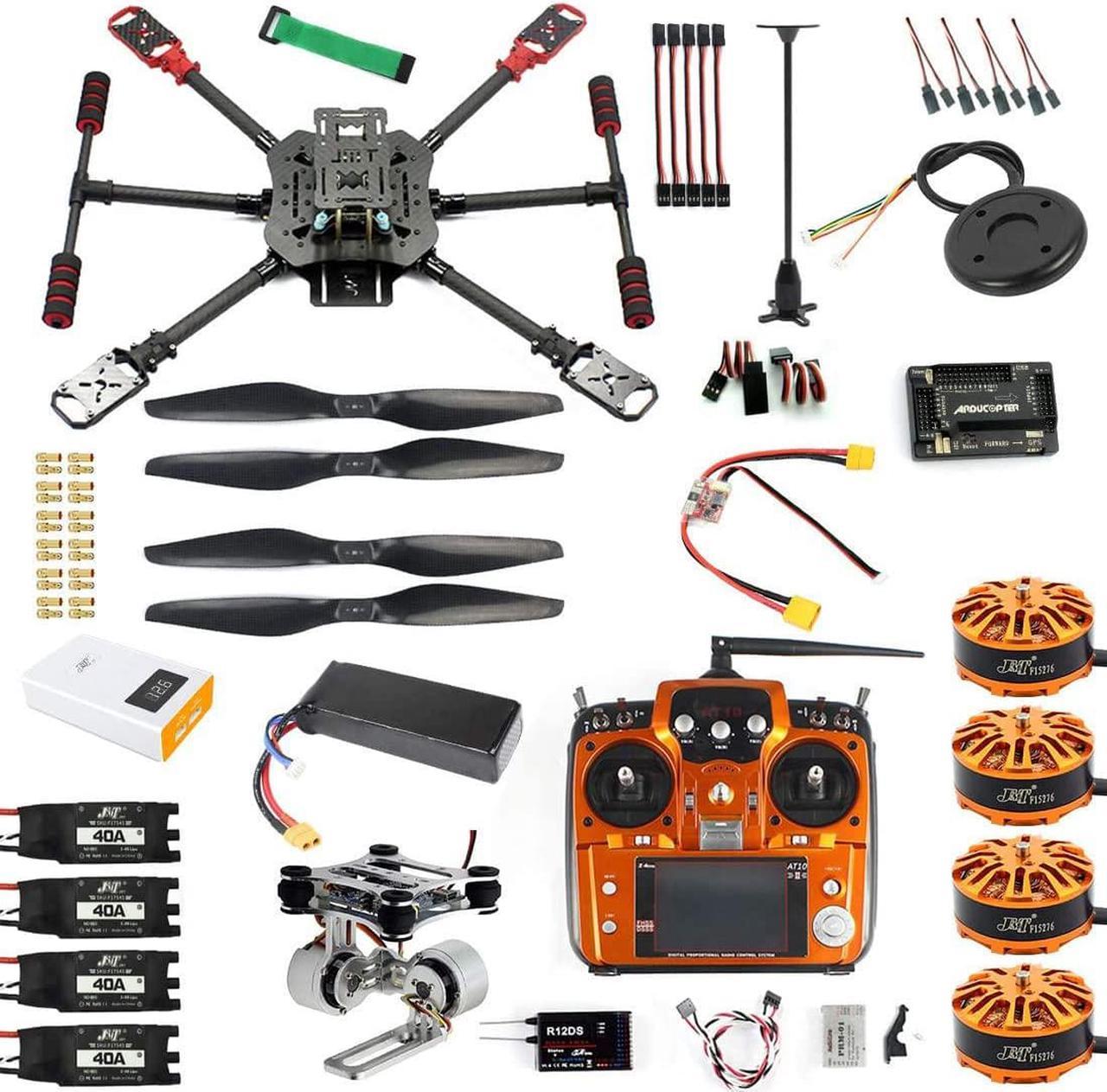 460mm 560mm Umbrella Foldable RC Quadcopter DIY RC Drone 4-Axle Unassemble DIY GPS Drone w/ APM2.8/PIX Flight Controller AT10/AT9S TX/Gimbal FPV Upgrade (560mm RTF AT10 PTZ)