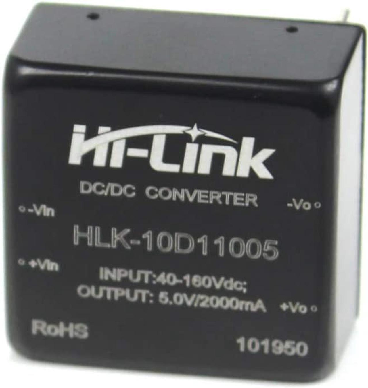 HI-Link HLK-10D11005 110V to 5V 2A 10W DC to DC Isolation Switch Power Module DCDC Power Supply Module 25.425.411mm (2 Pcs)