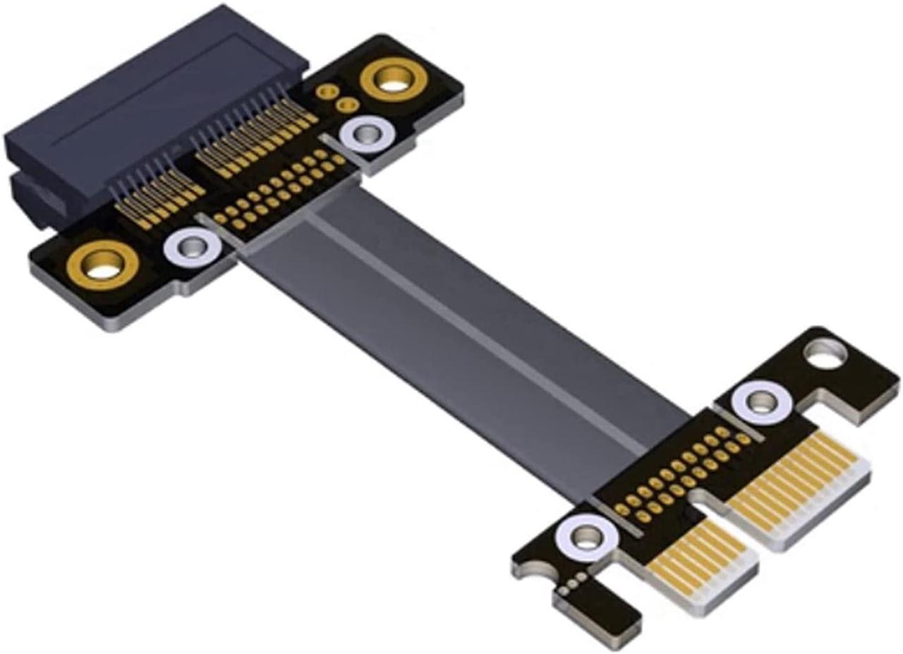 R11S PCIe 3.0 x1 to x1 Extension Cable EMI Shielding 8G/BPS High Speed PCI Express 1x Riser Card Extender Ribbon Cable (45cm,R11SF-WK Open Type)