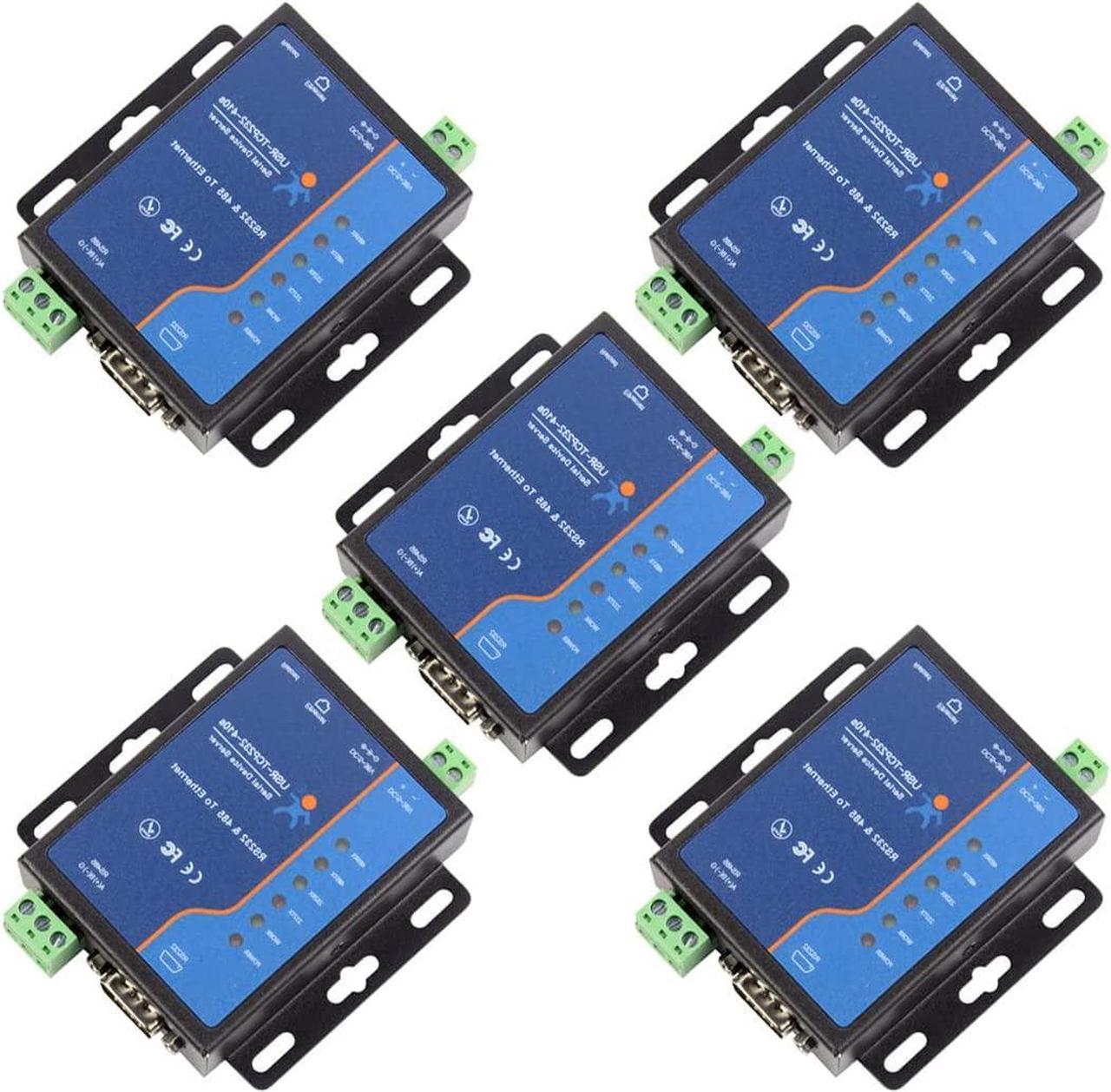 USR-TCP232-410S Industrial RS232/RS485 Serial to Ethernet Converters Support Modbus RTU & TCP Terminal Power Supply RS232 RS485 to TCP/IP Module (5PCS)