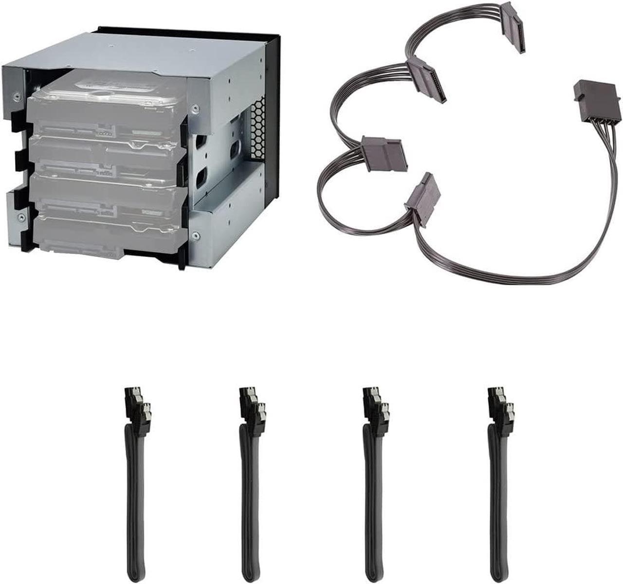 Main image of 5" 3 x Optical Drive Bay to 4-Bay 3.5 Inch SATA SAS HDD Cage Rack Bracket Hard Drive Tray Caddy Adapter with SATA 3.0 Date Cable (W 4P to SATA Cable)