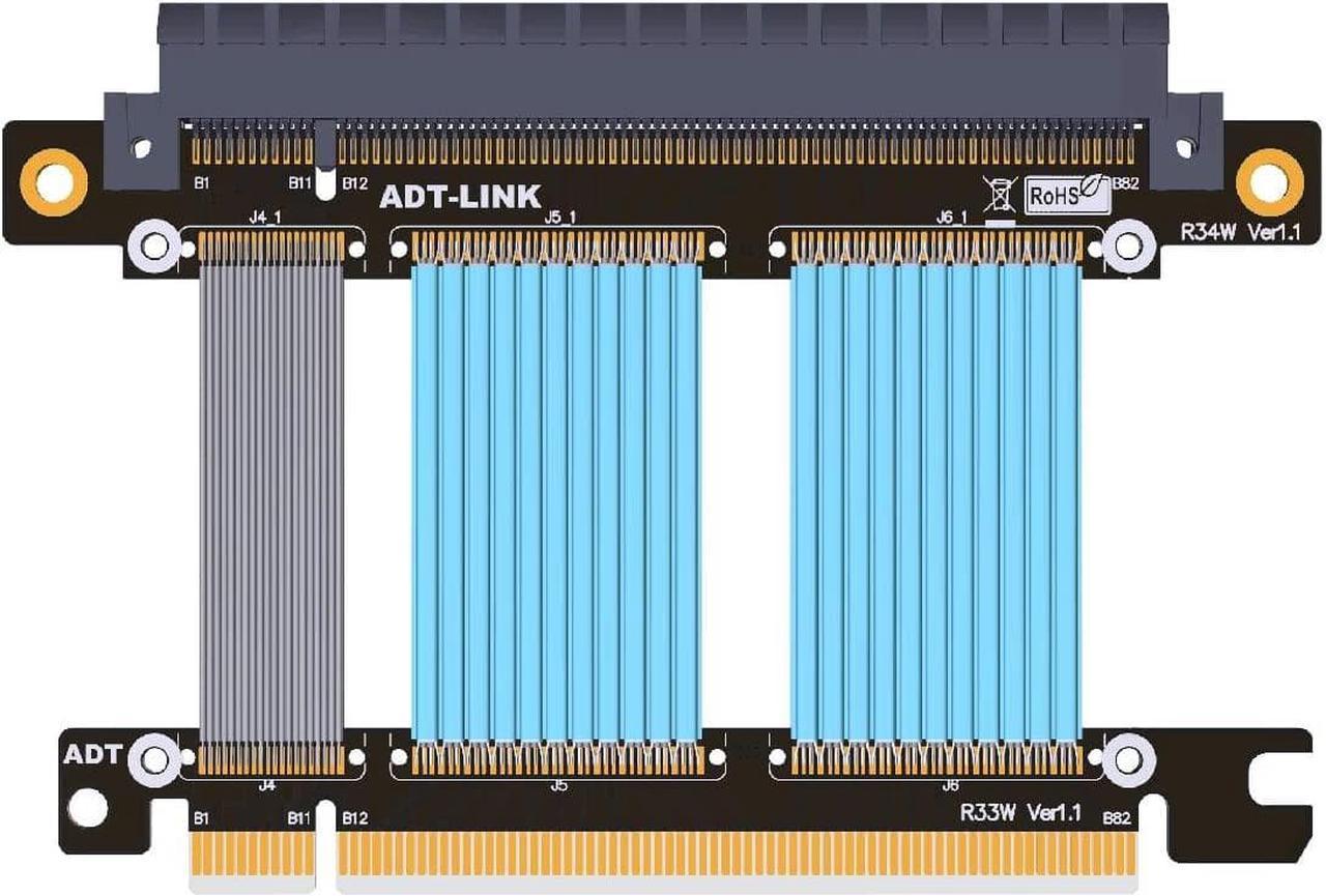 ADT-LINK PCI Express 4.0 X16 Extension Cable Gen 4.0 PCIe X16 Slot Extension Cable PCIe for GTX3080ti,RX5700xt Graphics Cards (15cm)