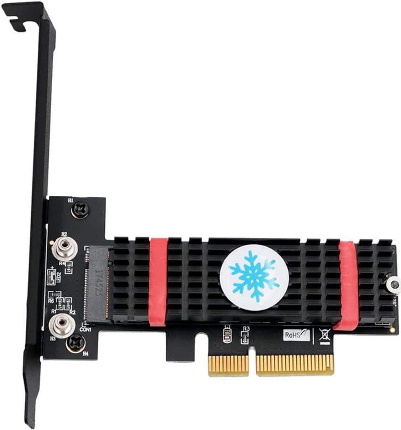 M.2 PCIe Adapter M Key M.2 NVMe SSD to PCI-e 3.0 x4 Host Controller Expansion Card with Low Profile Bracket with Advanced Heat Sink Solution for 2242 2260 2280 (with Black Heatsink)