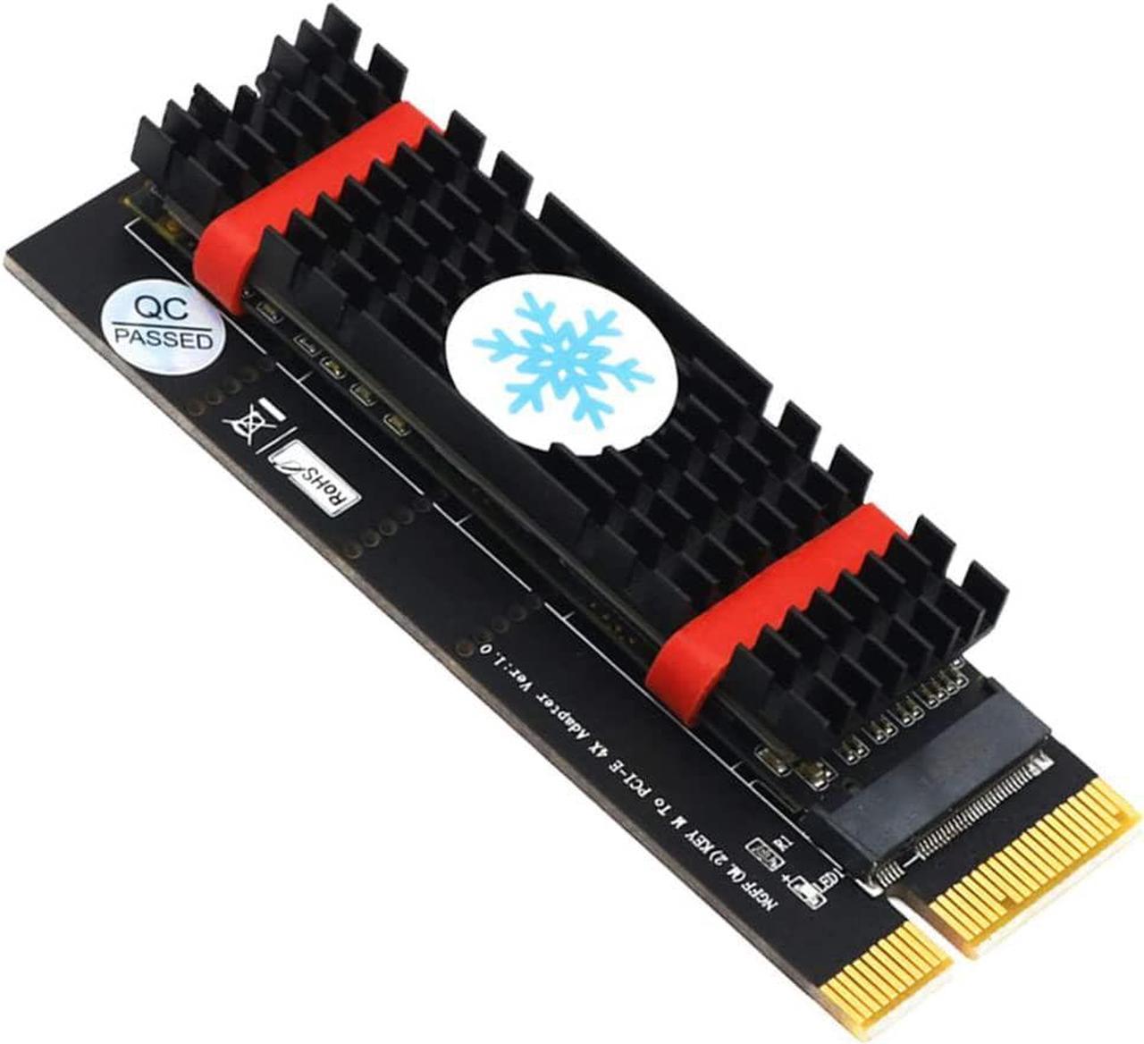 M.2 Key M NGFF SSD to PCI- E 4X Adapter Converter Card Vertical Installation with Heatsink CPU RGB Heatsink Heatsink Thermal Pad for M.2 (M Key) NVMe 2280 2260 2242 2230 (with Black Heatsink)