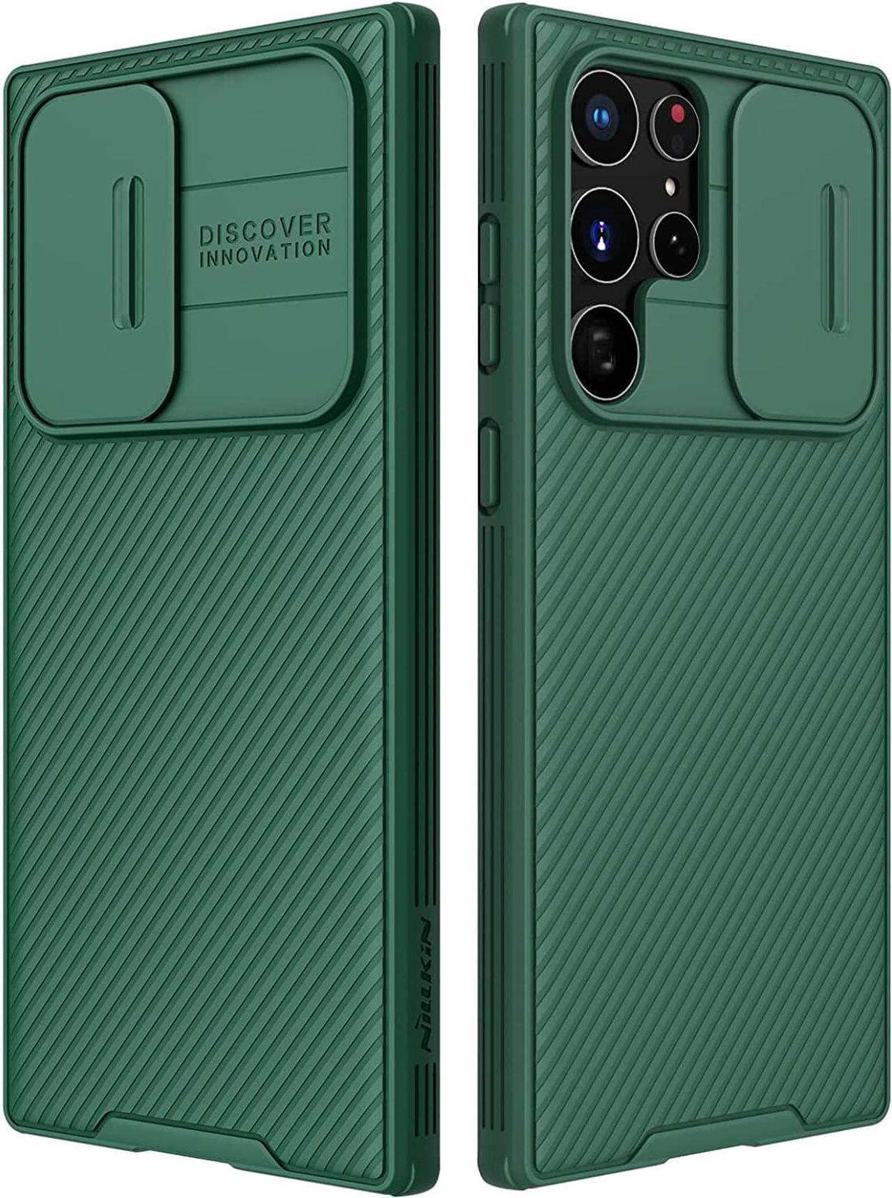 For Samsung Galaxy S22 Ultra Case with Camera Cover, Slim Fit S22 Ultra Phone Case with Shockproof Bumper, Lens Protection for Galaxy S22 Ultra 5g Case 6.8'' 2022 - Green