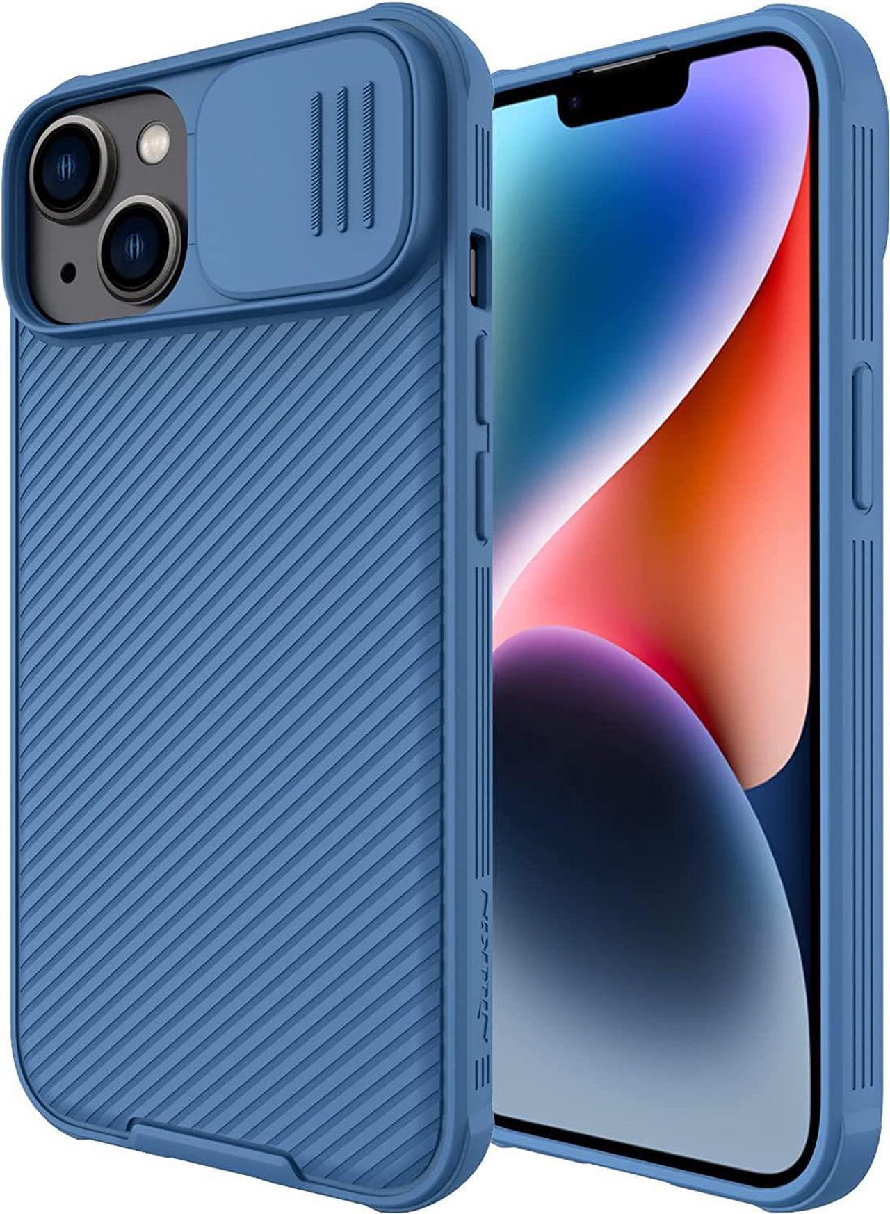 Nillkin for iPhone 14 Plus Case with Slide Camera Cover [Lens Plustection] CamShield Plus Anti-Scratch & ShockPlusof Plustective Phone Case for iPhone 14 Plus 6.7 inch - Blue