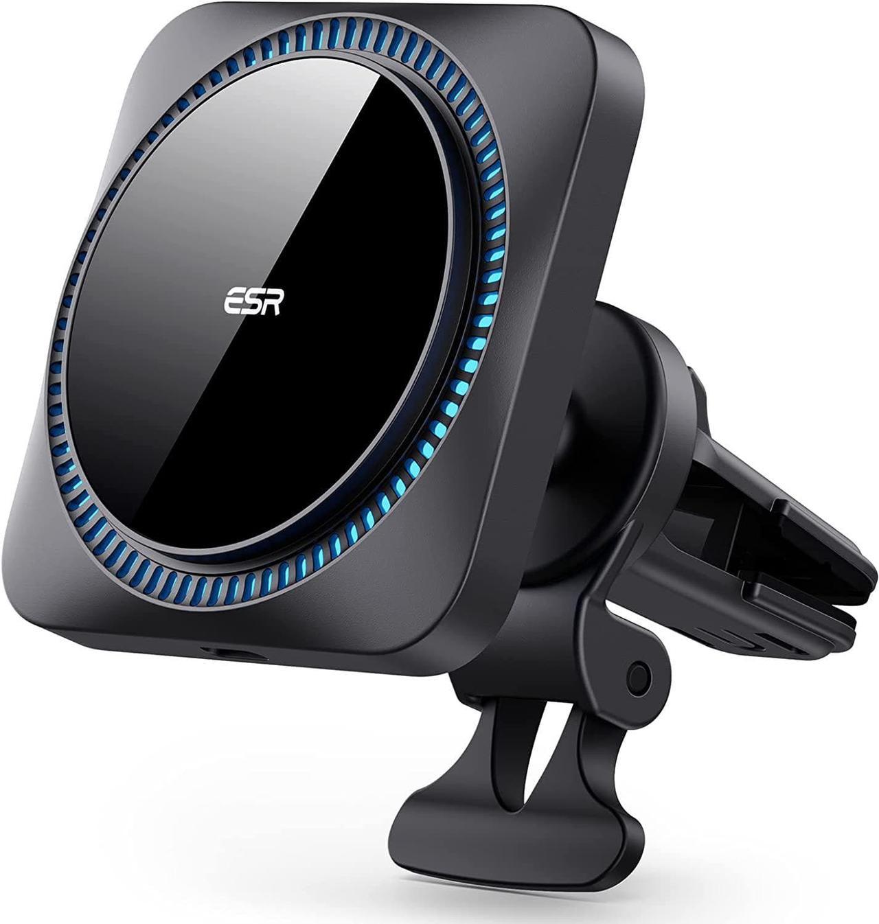 ESR Magnetic Wireless Car Mount Charger with CryoBoost (HaloLock), Compatible with MagSafe Car Charger, Car Accessories for iPhone 14/13/12 Series, Fast Charging, Phone Cooling Charger, Frosted Onyx