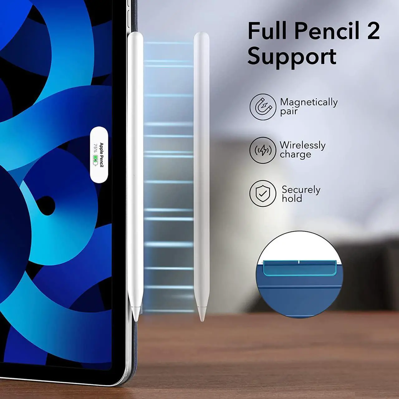 Alt view image 6 of 7 - ESR for iPad Air 5th/4th Generation Case (2022/2020), iPad Pro 11 Case (2018), Convenient Magnetic Attachment, Auto Sleep/Wake, iPad Air 5/4 Case 10.9 Inch, Rebound Magnetic Case, Navy Blue