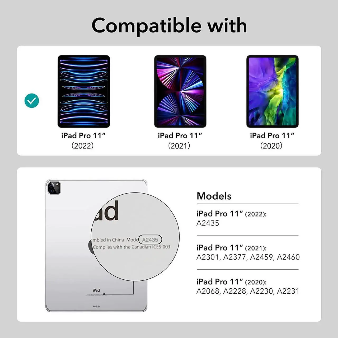 Alt view image 2 of 7 - ESR for iPad Pro 11 Inch Case, iPad 11 Pro Case (2022/2021/2020, 4th/3rd/2nd Generation), Convenient Magnetic Attachment, 2-Way Stand, Full Pencil 2 Support, Rebound Magnetic Case, Grey