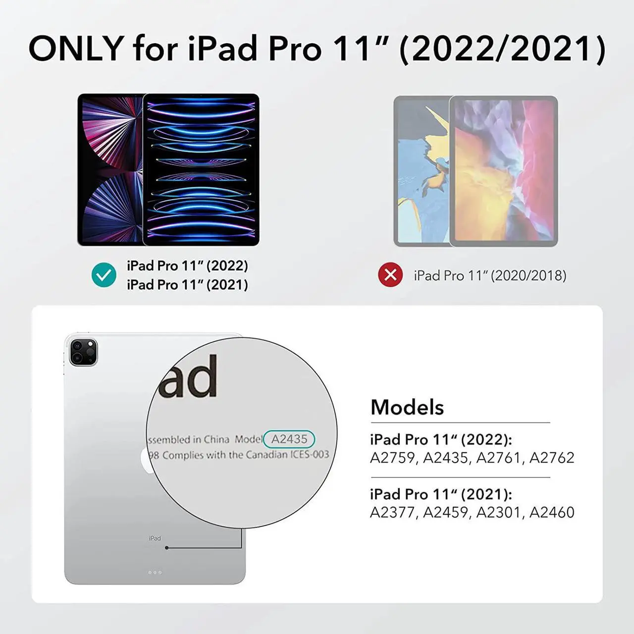 Alt view image 2 of 7 - ESR for iPad Pro 11 Inch Case (2022/2021), iPad Pro 11 Case 4th/3rd Generation with Pencil Holder, Detachable Magnetic Cover, Vertical Stand, Auto Wake/Sleep, Rebound 360 Series, Grey