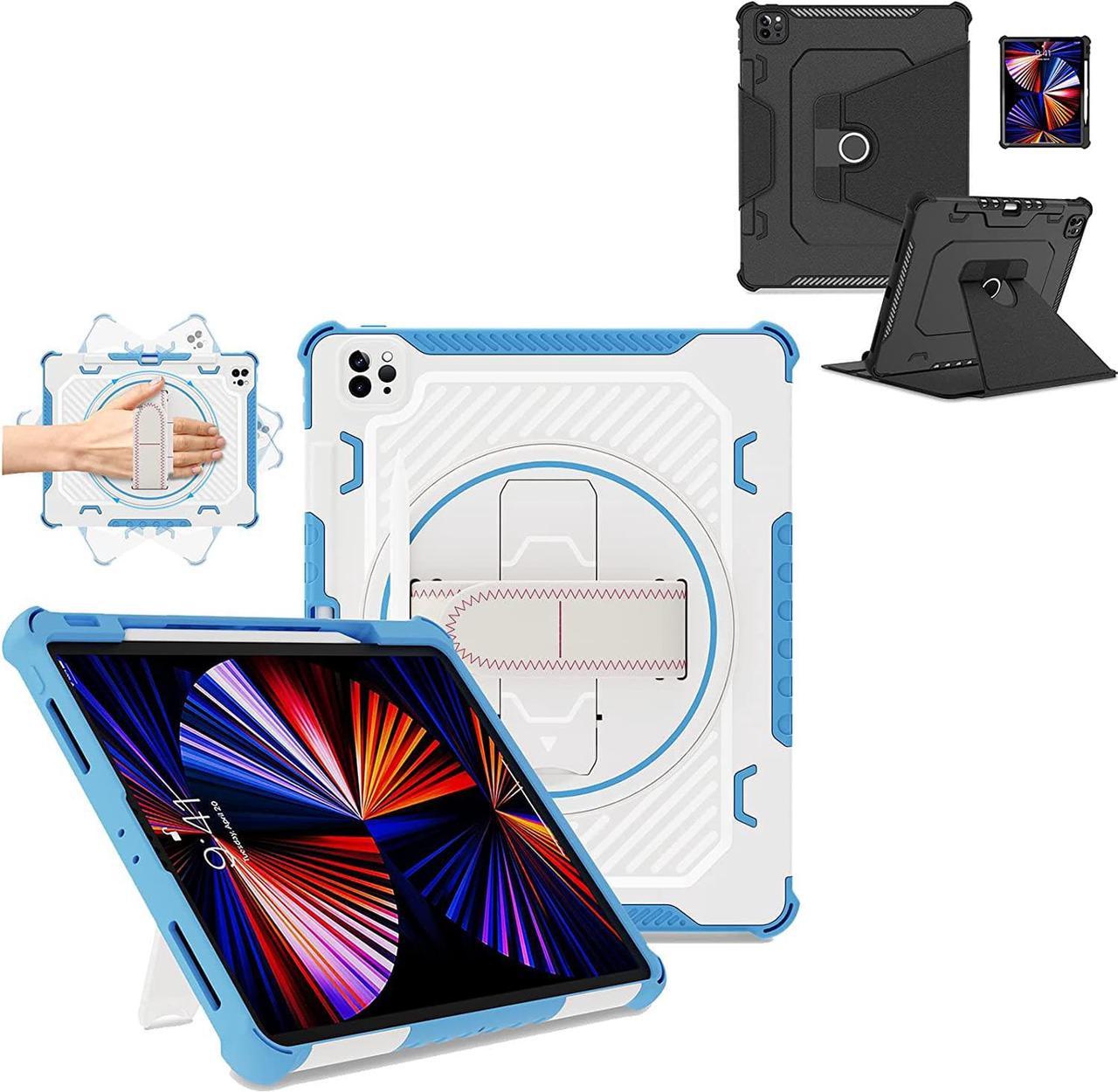 for iPad Pro 12.9 6th/5th/4th/3rd Gen Case Blue + Leather Slim Case for iPad Pro 12.9 Black