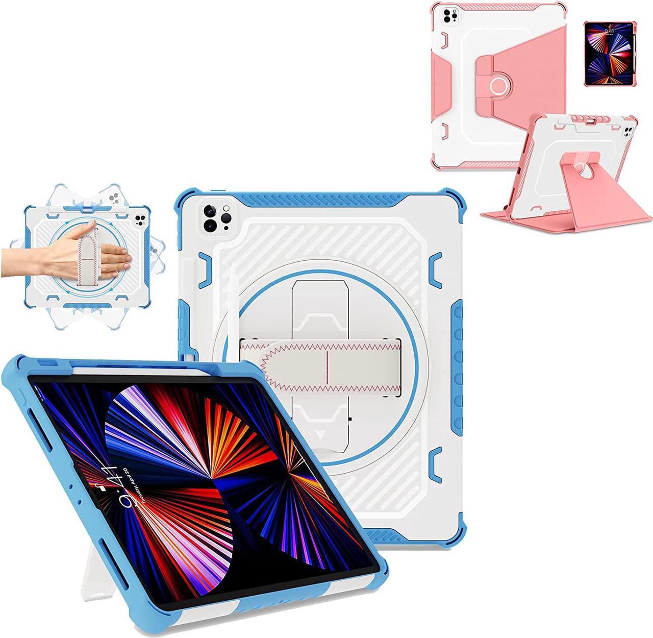 for iPad Pro 12.9 6th/5th/4th/3rd Gen Case Blue + Leather Slim Case for iPad Pro 12.9 Pink