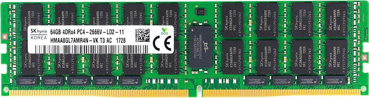 64GB/4Gx4 DDR4 2666MHz ECC/REG Load Reduced CL 19 Server Memory HMAA8GL7AMR4N-VK