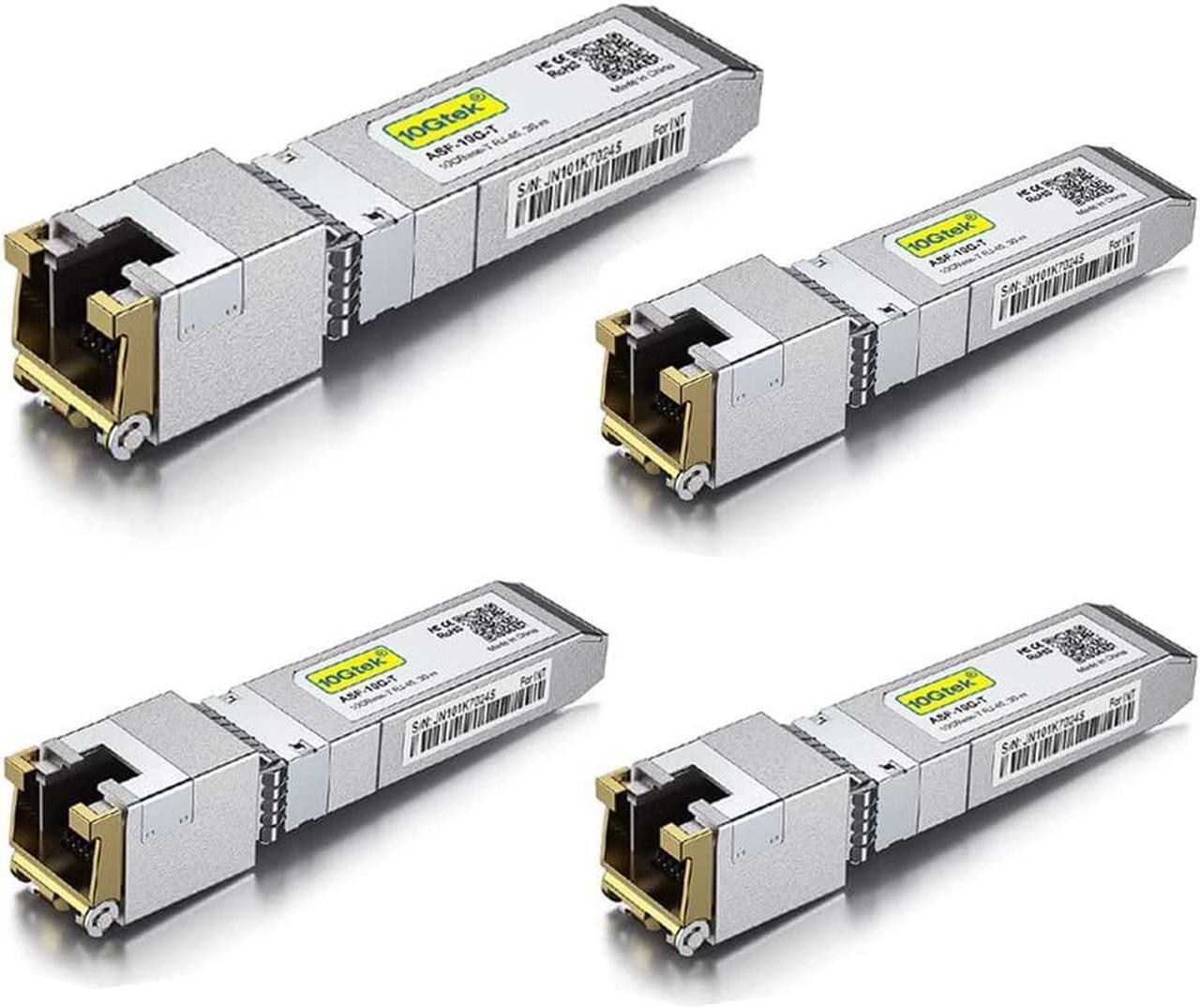 80-Meter, 10GBase-T SFP+ to RJ45 Transceiver, RJ45 to SFP+ Copper Ethernet CAT.6a Module, for  SFP-10G-T-80, Ubiquiti UniFi, Netgear AXM766, D-Link, Supermicro, Broadcom and More, Pack of 4