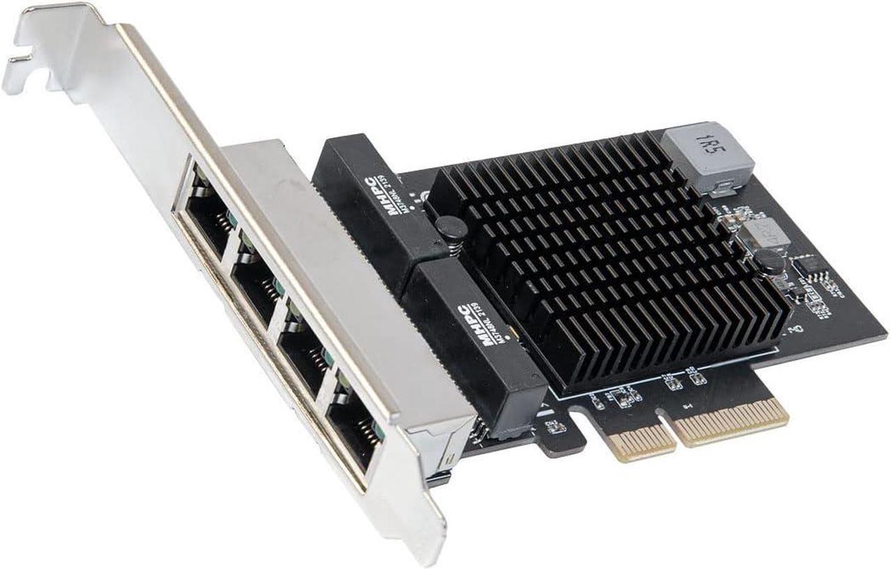 IO CREST Quad 2.5 Gigabit Ethernet PCI Express PCI-E Network Interface Card 10/100/1000/25000 Mbps RJ45 LAN Realtek RTL8125 Chipset, Black (SI-PEX24077)