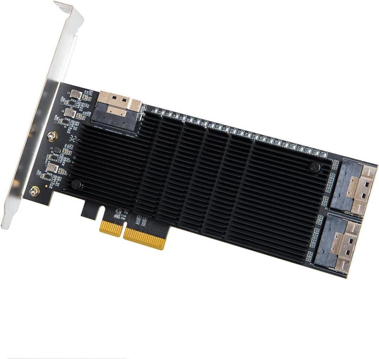 IO CREST 24 Port SATA III to PCIe 3.0 x4 Non-RAID Expansion Card JMB575 JMB582 Low Profile Bracket,SI-PEX40169