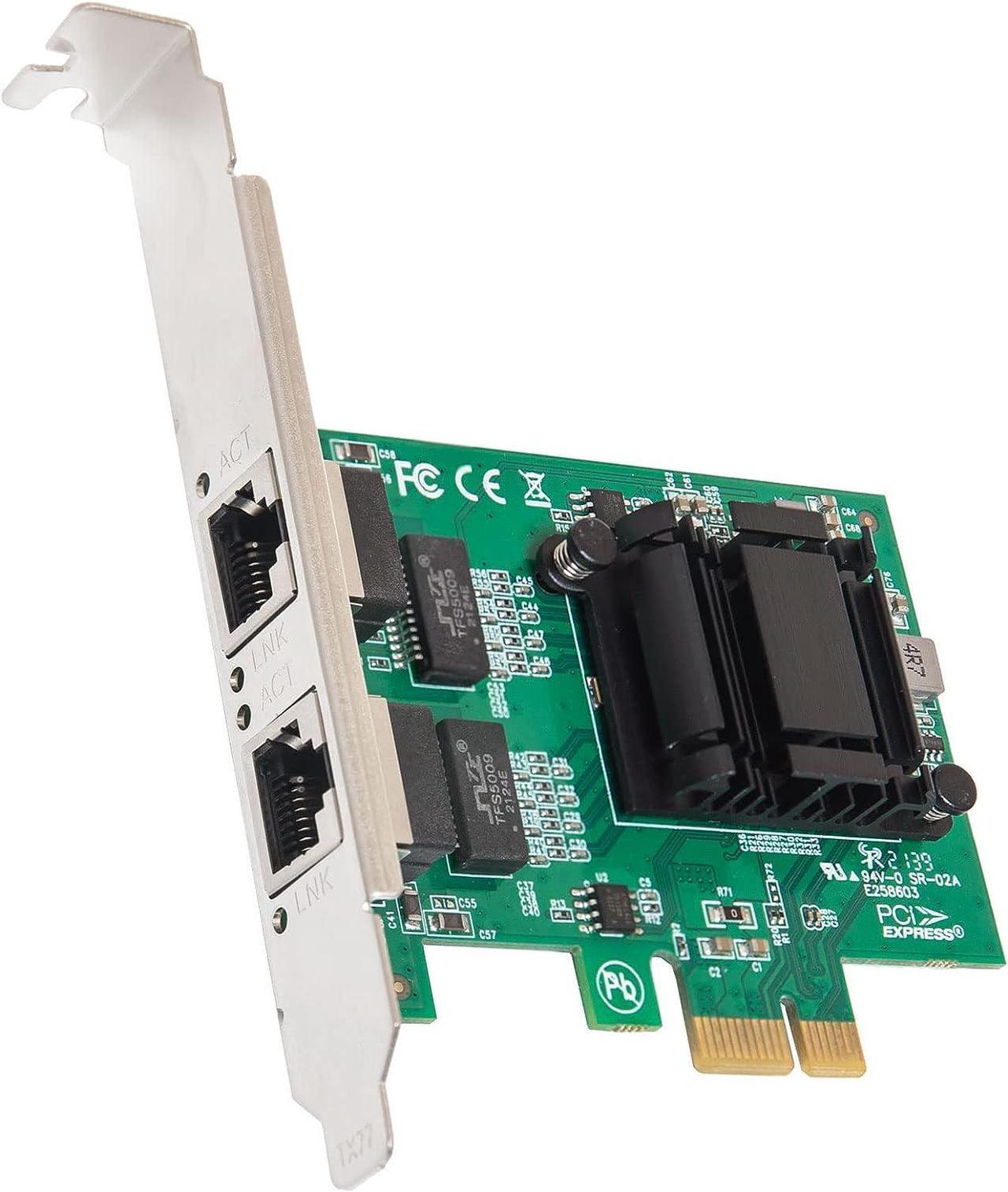 IO CREST 2 Port Gigabit Ethernet PCI-e x1 Network Card Intel 82571 Chipset, (SY-PEX24074)