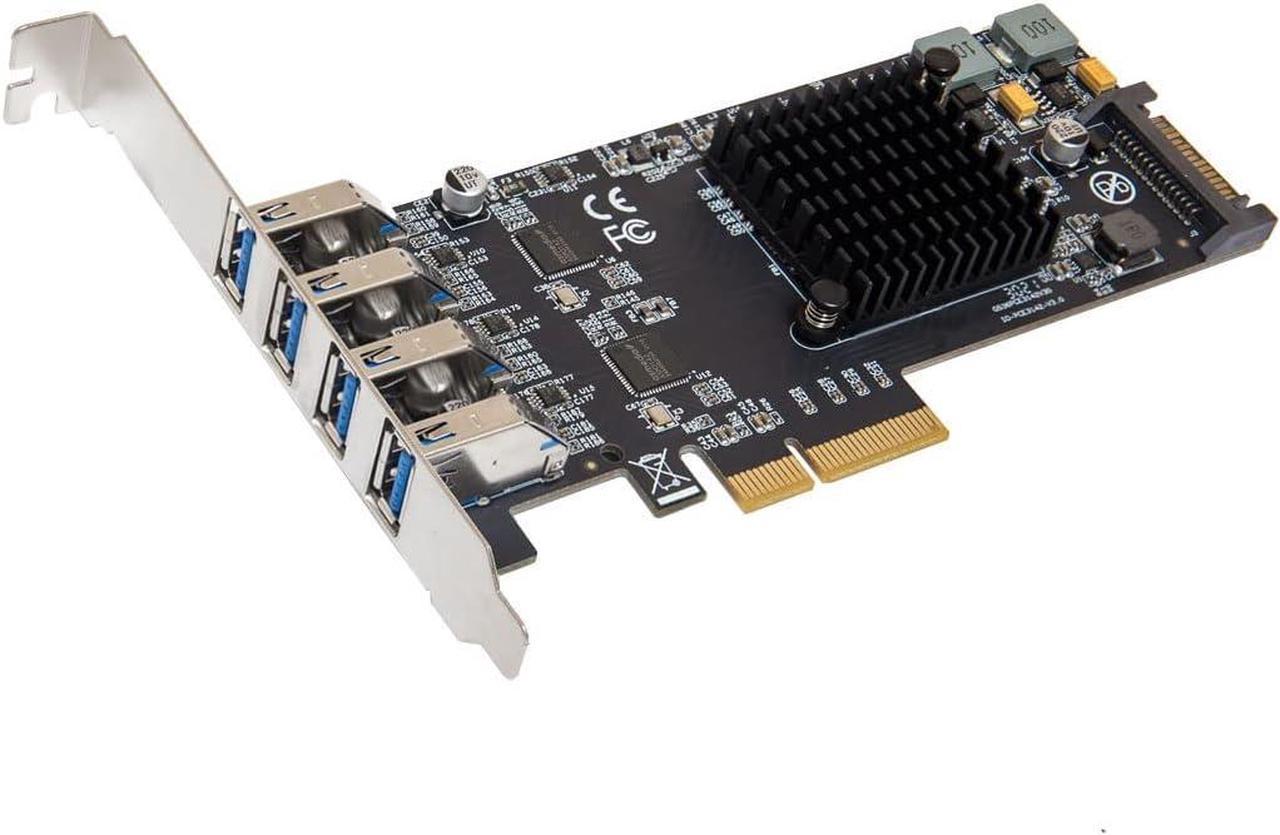 IO CREST USB 3.1 Gen 2 10 Gbps 4 Port Type-A PCI-e 3.0 x4 ASMedia ASM3142 Controller,SI-PEX20233