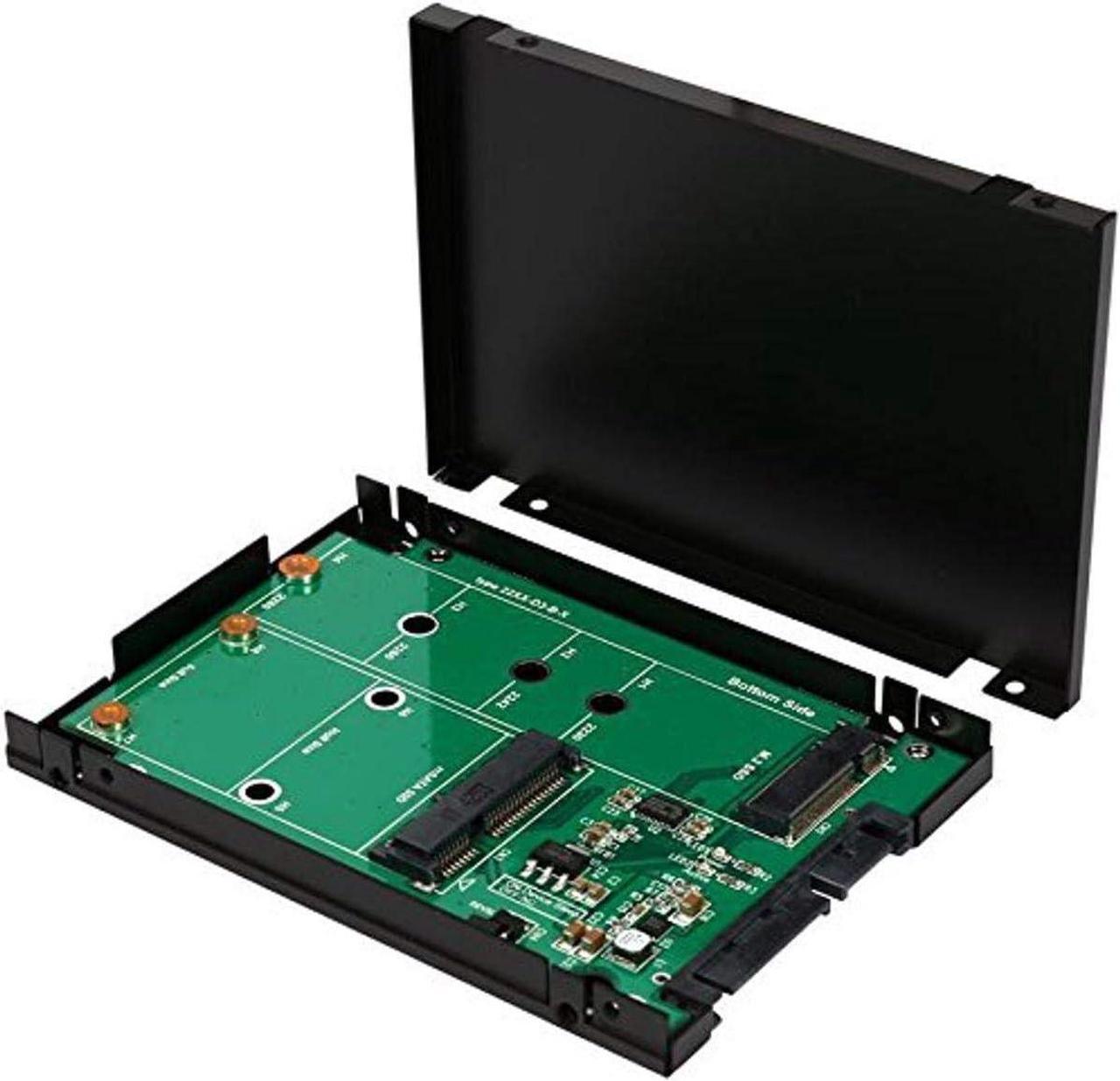 Syba M.2 B Key or mSATA SSD Interface to SATA III 2.5\u201d Enclosure 7mm Thickness Adapter SY-ADA40093