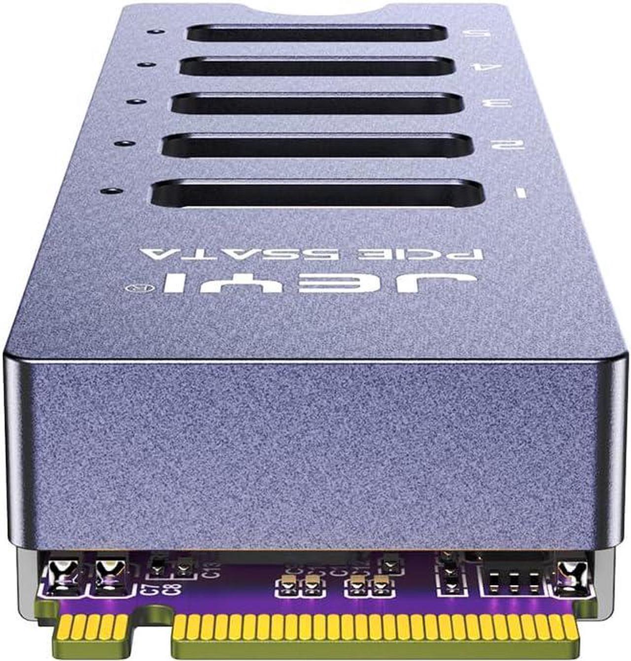Alt view image 7 of 7 - JEYI NVMe M.2 to 5 Sata Adapter, Internal 5 Port Non-RAID SATA III 6GB/s M.2 NVMe Adapter Card for Desktop PC Support SSD and HDD
