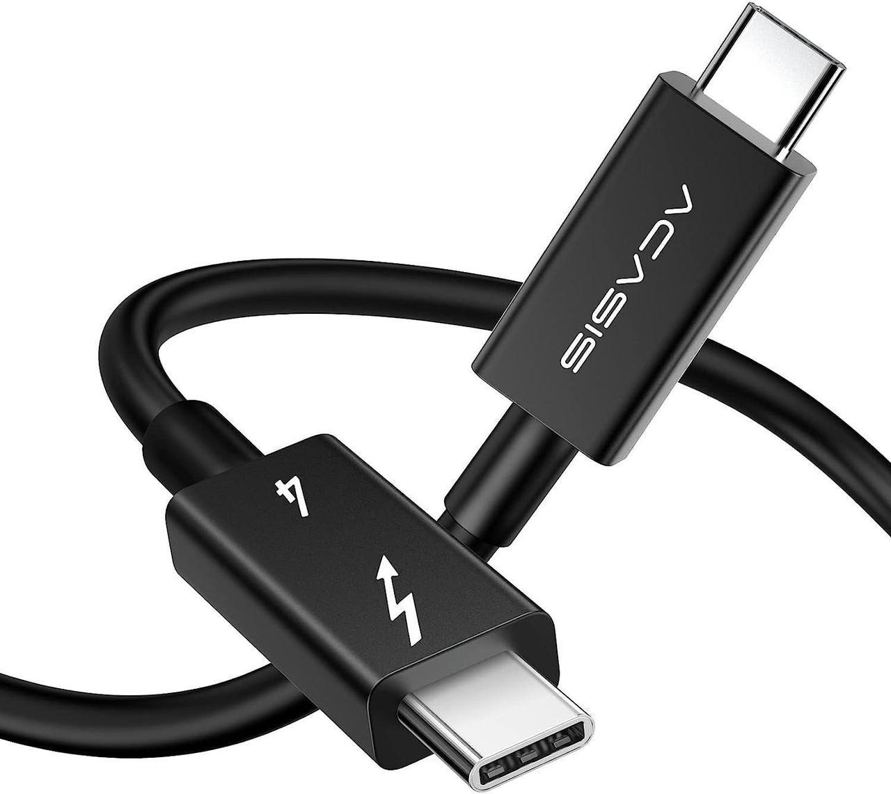 ACASIS [Intel Certified Thunderbolt 4 Cable 1.64ft, 40Gbps Data Transfer, 100W PD Charging, 8K Video, Compatible with Thunderbolt 4/3, USB-C, USB4 Devices, Black (1.64ft/50cm)