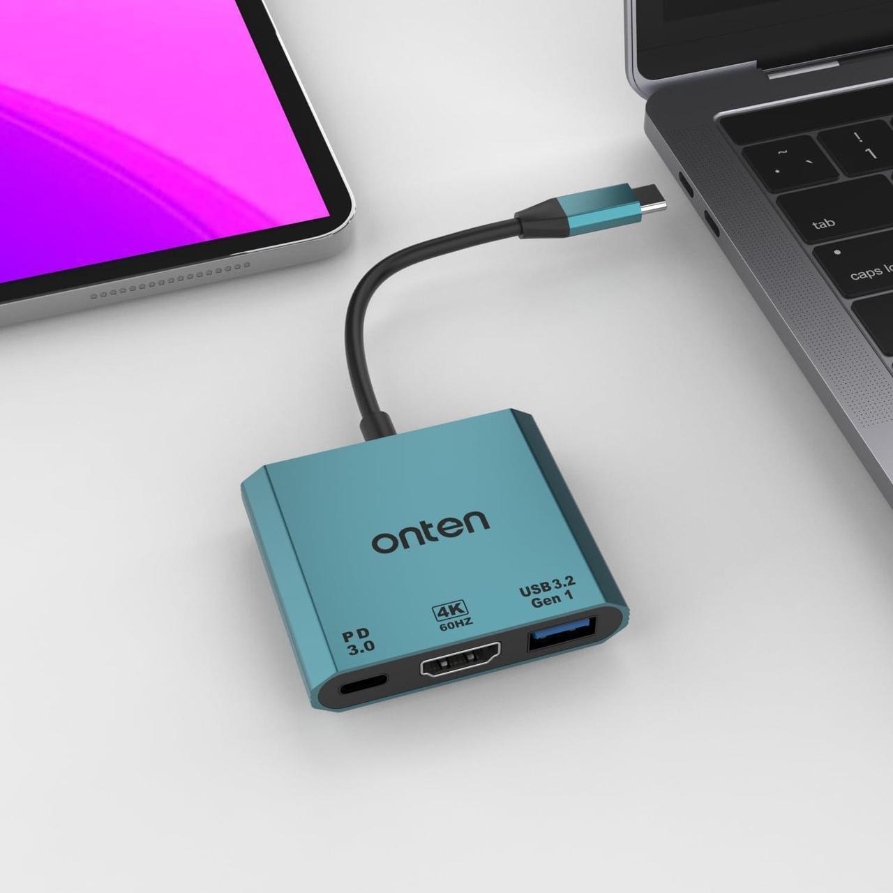 ONTEN USB C to Dual HDMI adpater 4K@60HZ USB Type c to Dual Monitor MST Converter.Compatible with thunderbolt3/4 MacBook Pro/Air, iPad Pro and More (DP AltMode Required)