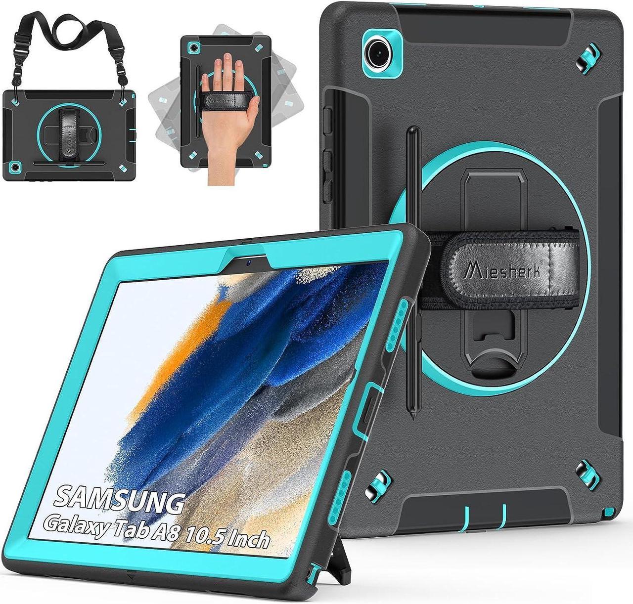 Case for Galaxy Tab A8, Military Grade Heavy Duty Shockproof Case with Hand/Shoulder Strap-S Pen Holder-Rotating Kickstand for Samsung Galaxy Tab A8 Case 10.5'' 2022(SM-X200/X205/X207)