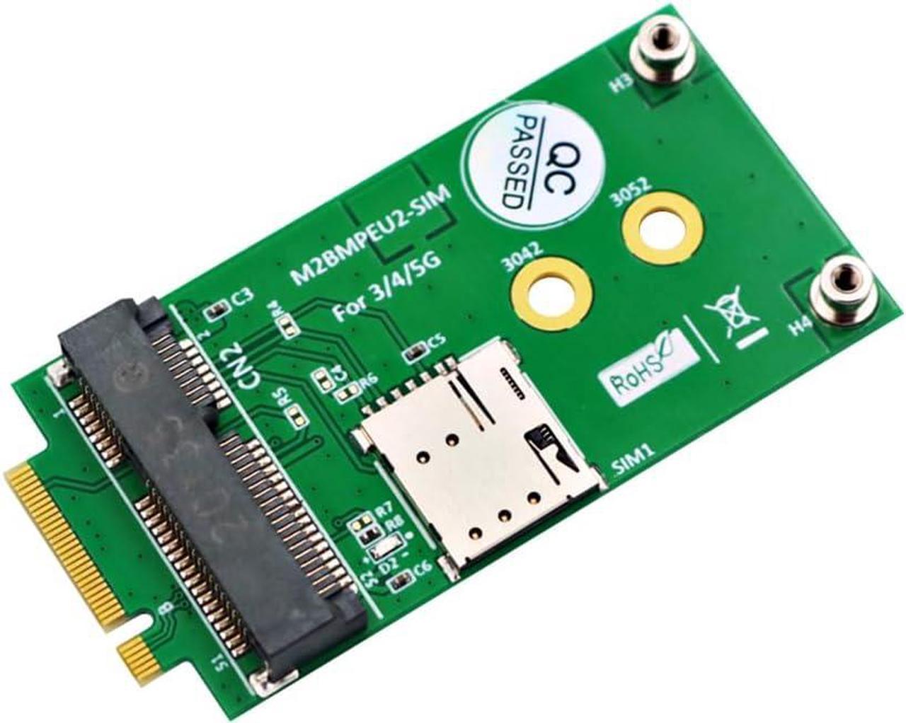 NGFF M.2 Key B to Mini PCI-E Adapter for 3G/4G/5G GSM LTE Module Mini PCIe Card to Desktop PC (with SIM Card Slot)