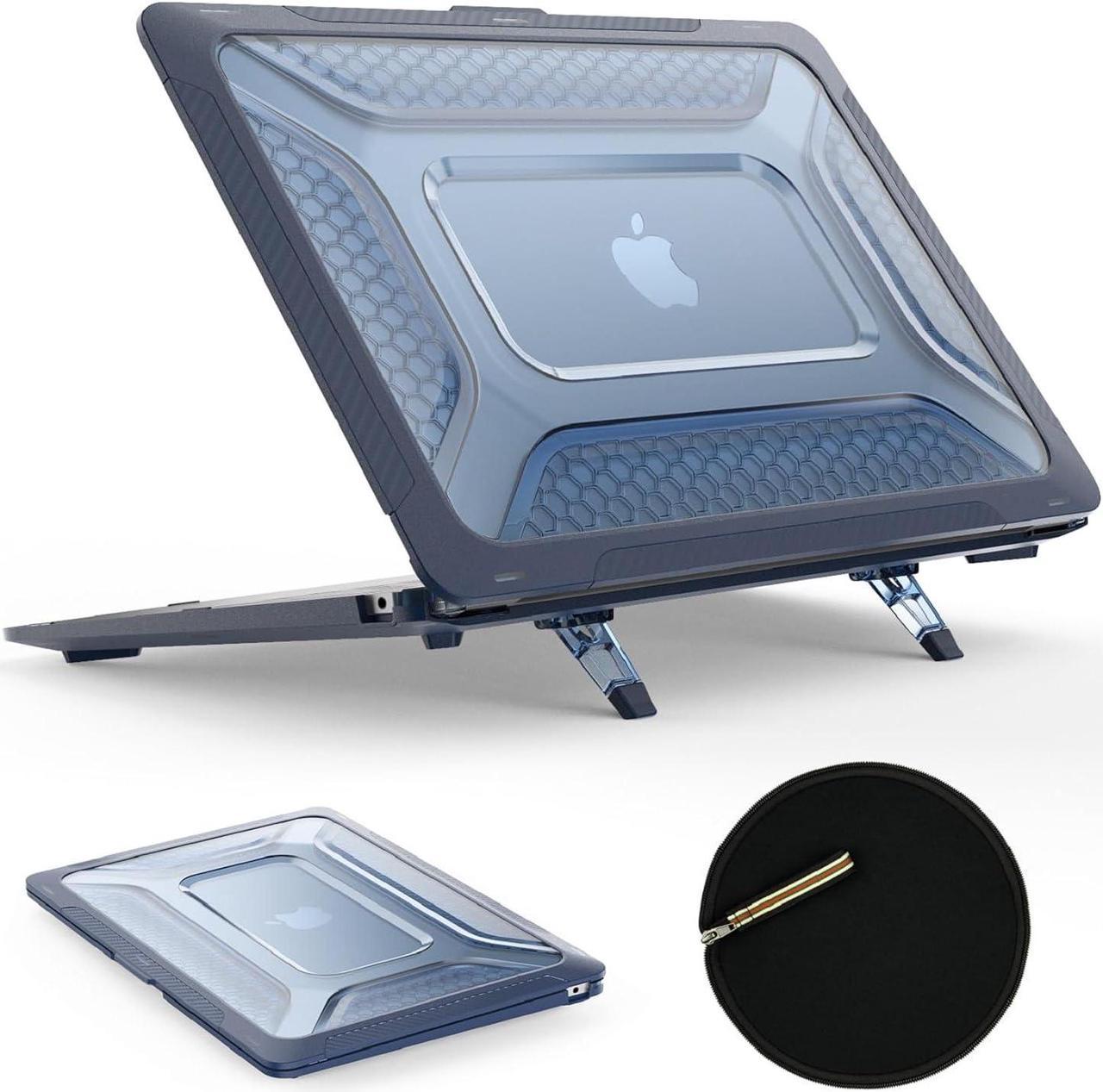 MBook Air 15 inch Case 2023 Release A2941 M2 Chip, Shock-Absorbing Protection Case with Folding Stand &Mouse Pad/Bag for MBook Air 15\u201d A2941 M2 Chip (Blue)