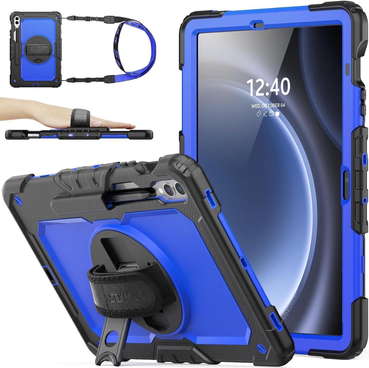 Case for Galaxy Tab S9 FE+ Plus 5G Tablet 12.4'' 2023 with Screen Protector Pencil Holder [360 Rotating Hand Strap] &Stand, Drop-Proof Case for Galaxy Tab S9 FE+ 12.4'', Blue1