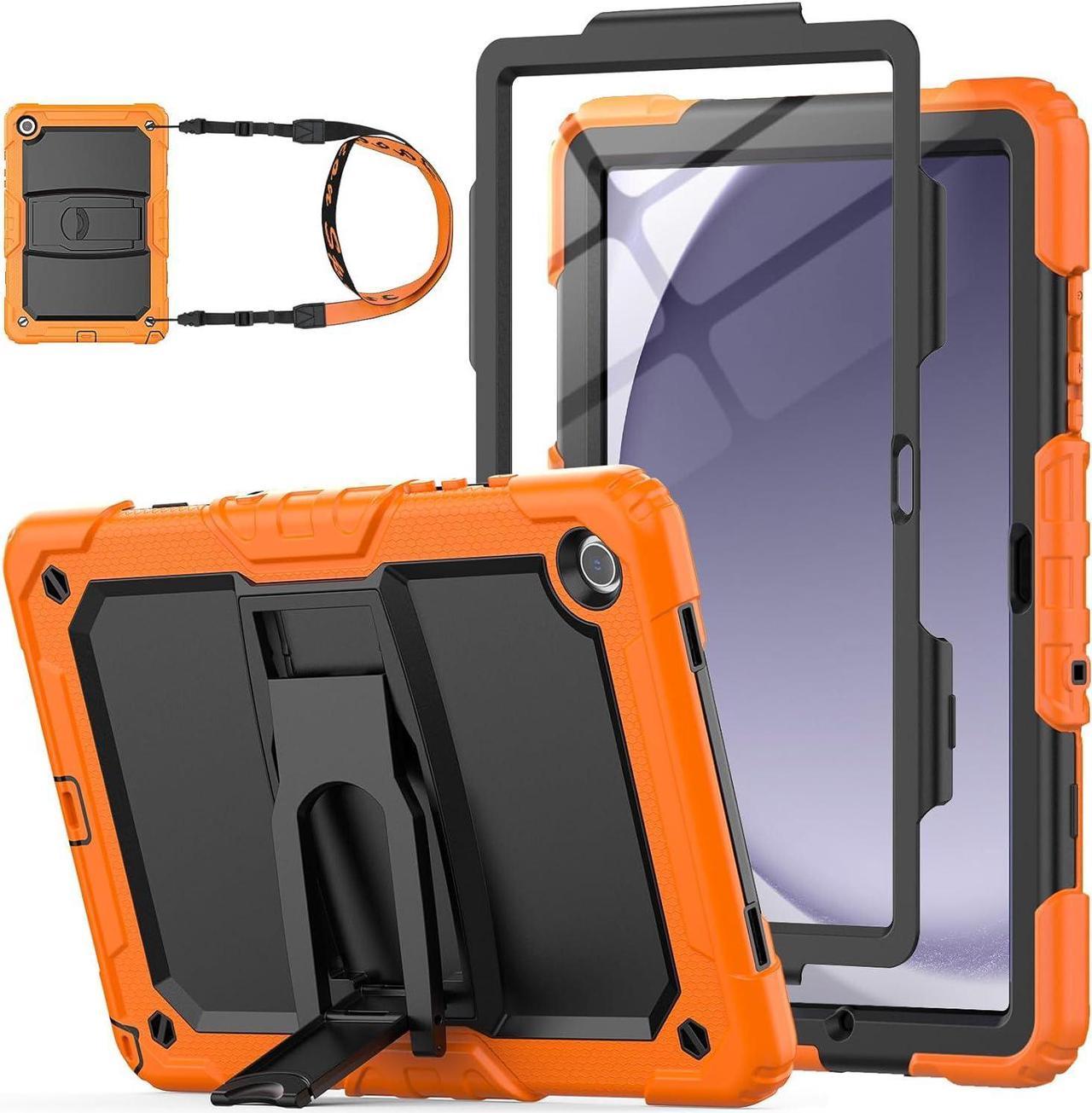 for Galaxy Tab A9+ Plus 5G Tablet Case 11'' 2023 with Screen Protector Shoulder Strap& Stand, Drop-Proof Case for Galaxy Tab A9+/A9 Plus 11'' X210/X216/X218, Orange