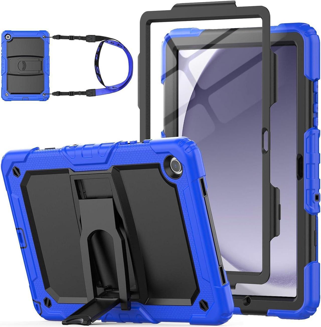 for Galaxy Tab A9+ Plus 5G Tablet Case 11'' 2023 with Screen Protector Shoulder Strap& Stand, Drop-Proof Case for Galaxy Tab A9+/A9 Plus 11'' SM-X210/X216/X218,Blue