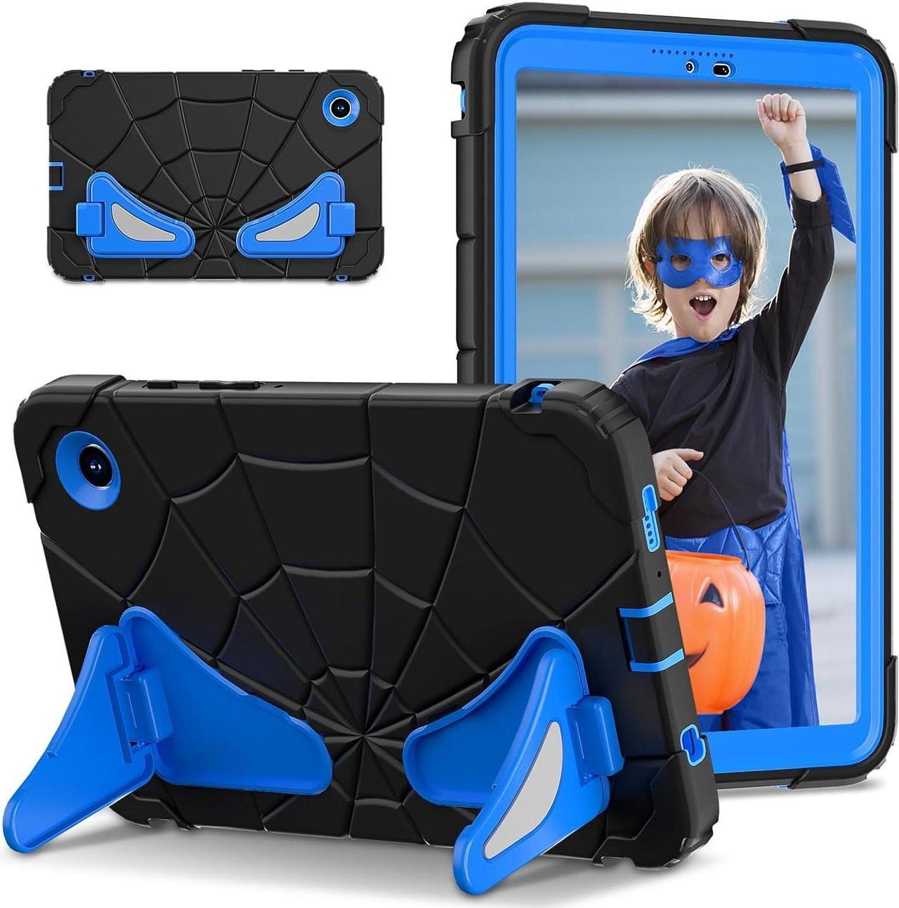 Shockproof Case for Galaxy Tab A9 8.7'' 2023,3-Layer Silicone+PC Hybrid Rugged Heavy Duty Kickstand Kids Friendly Drop Protection Children Boys for  Galaxy Tab A9 2023 (Black+Blue)