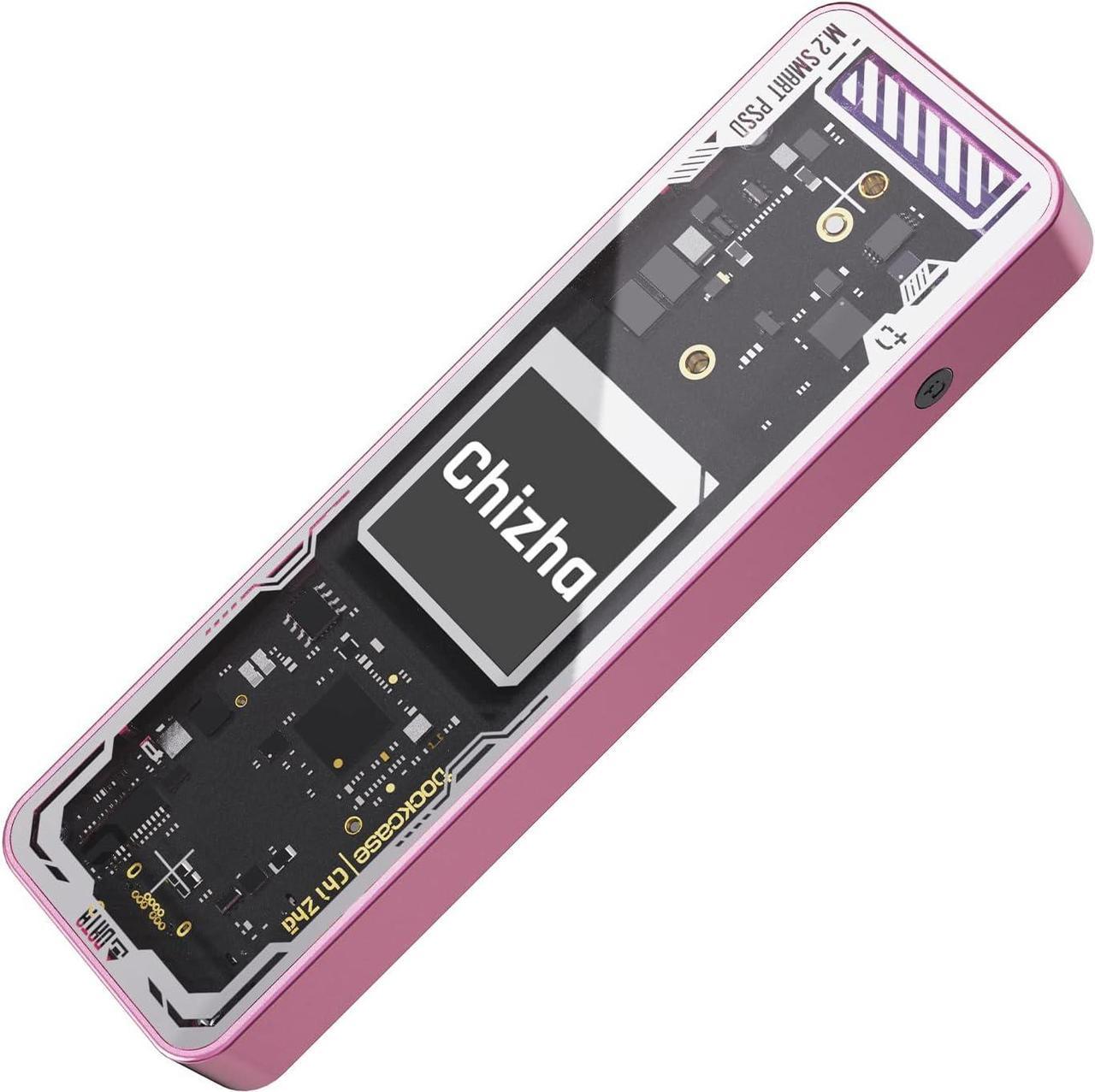 Chizha Portable NVME M.2 Enclosure with 10s Power Loss Protect (Pink)