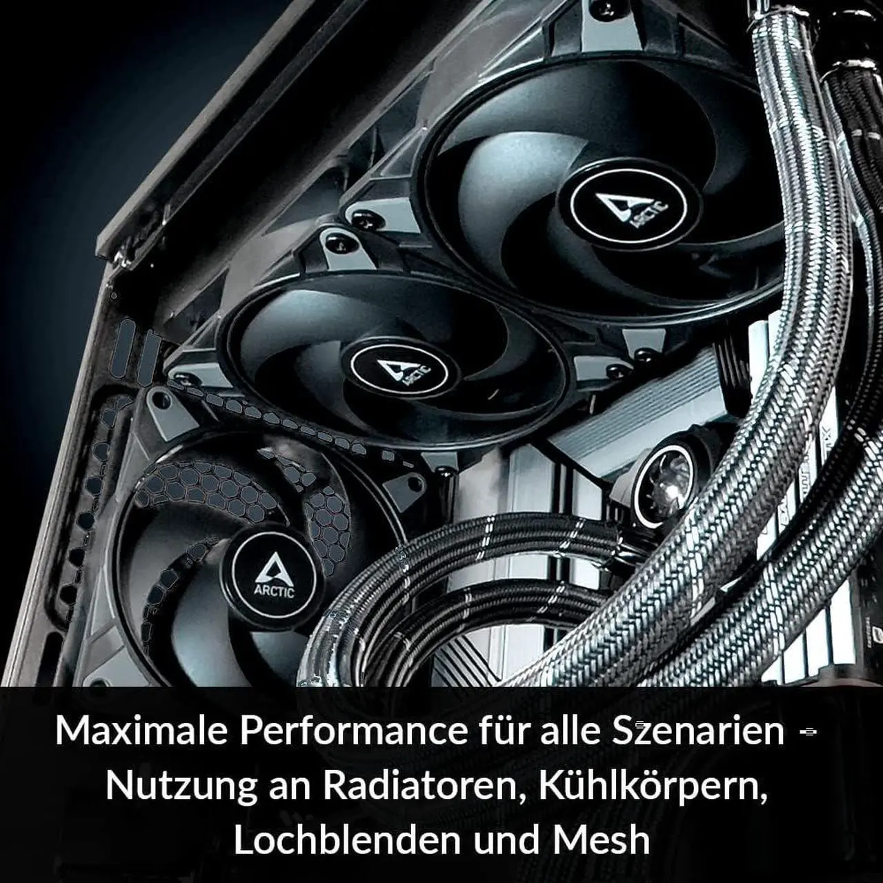 Alt view image 2 of 5 - ARCTIC P12 Max (5 Pack) - High-Performance 120 mm case Fan, PWM Controlled 200-3300 RPM, optimised for Static Pressure, 0dB Mode, Dual Ball Bearings - Black