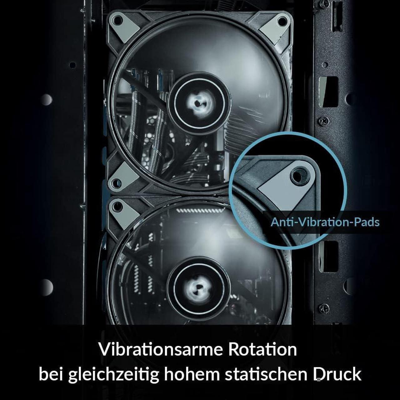 Alt view image 3 of 5 - ARCTIC P12 Max (5 Pack) - High-Performance 120 mm case Fan, PWM Controlled 200-3300 RPM, optimised for Static Pressure, 0dB Mode, Dual Ball Bearings - Black