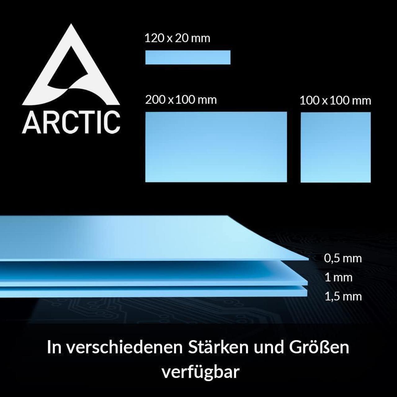Alt view image 5 of 5 - ARCTIC TP-3: Premium Performance Thermal Pad, 100 x 100 x 1.5 mm (1 Piece) - High Performance, Particularly Soft, Ideal Gap Filler, Bridging Gaps, Thermal Pads gpu, Thermal pad CPU