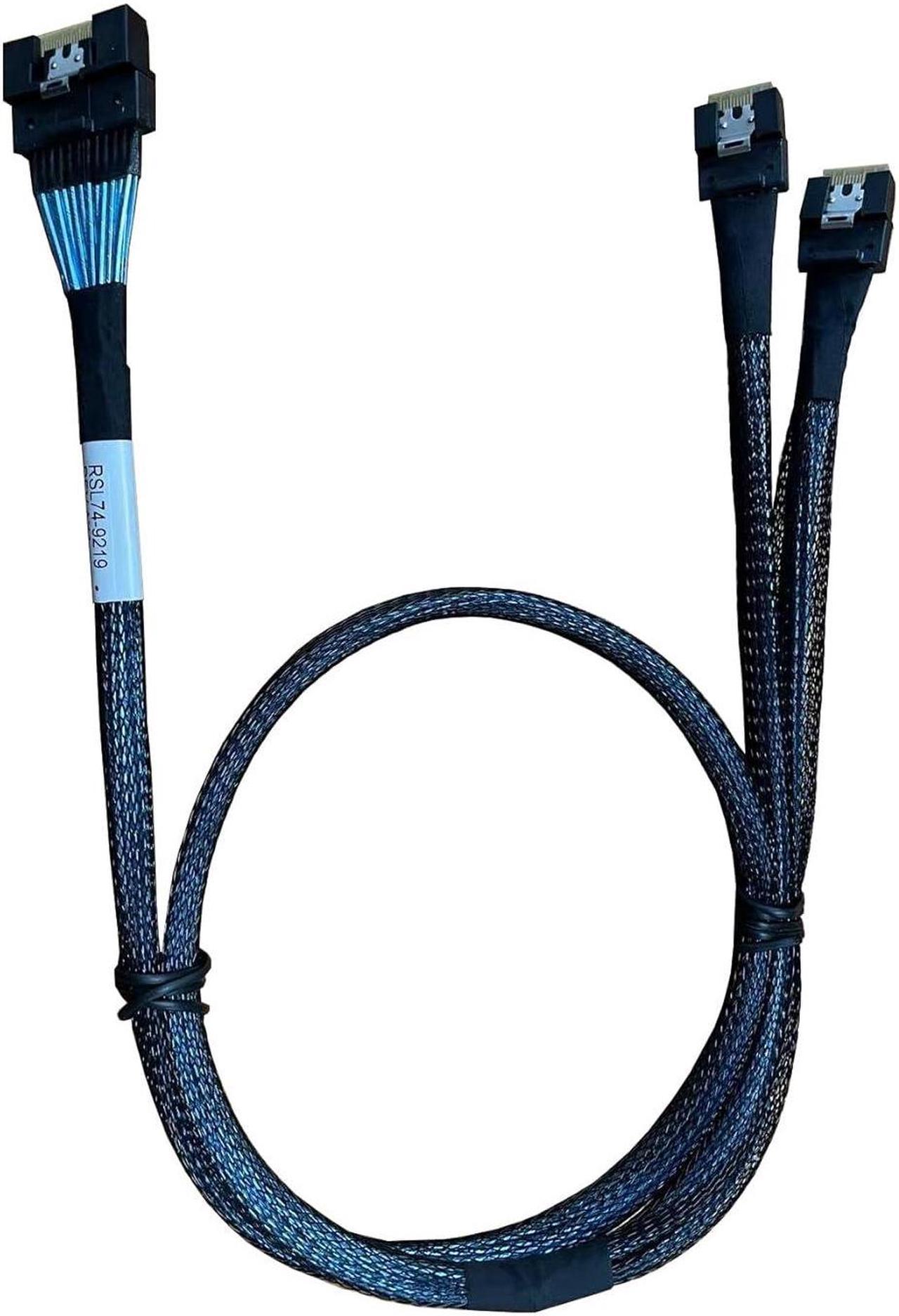 SlimSAS x8 to 2*SlimSAS x4,SFF-8654 74P to 2*SFF-8654 38P 80CM Cable(Broadcom MPN 05-60004-00)