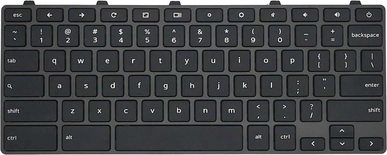 Replacement Keyboard with US Layout for D-ELL Chromebook 11 3100 D-ELL Chromebook 11 5190 3110 Seroes Laptop 0RFXCF 0H06WJ Black