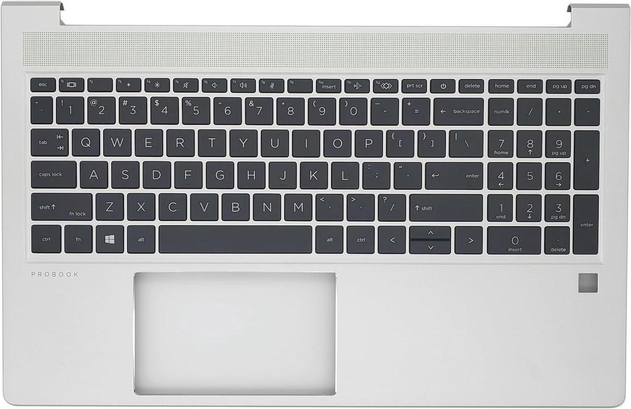 Replacement Upper Case Palmrest for H-P Probook 450 G10 Series Laptop with Non-Backlit Keyboard Assembly N43875-001 Silver