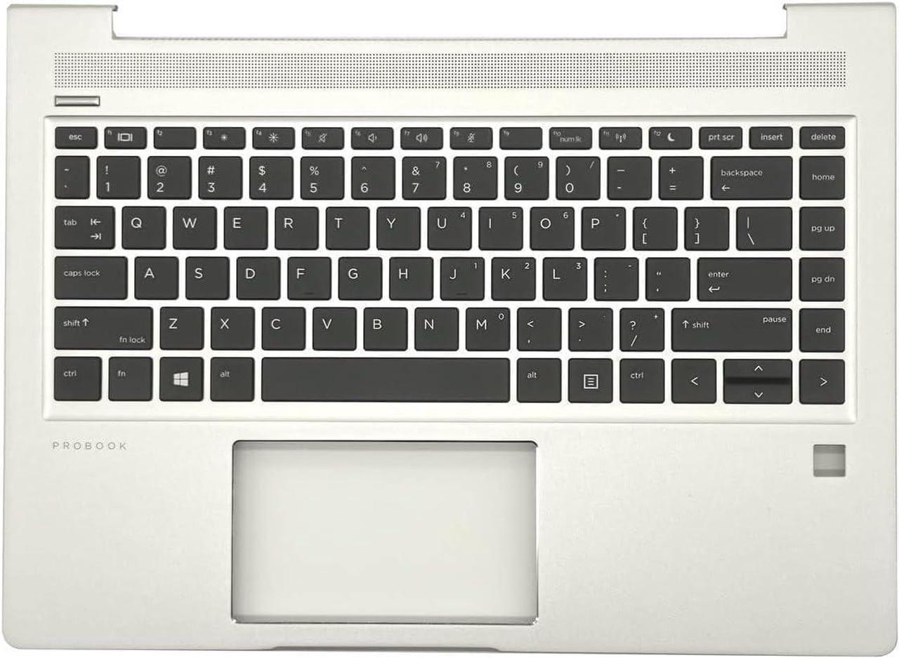 Replacement for H-P Probook 440 445R G6 440 445 G7 Laptop Upper Case Palmrest with Non-Backlit Keyboard Assembly L44589-001 L65225-001 Sliver