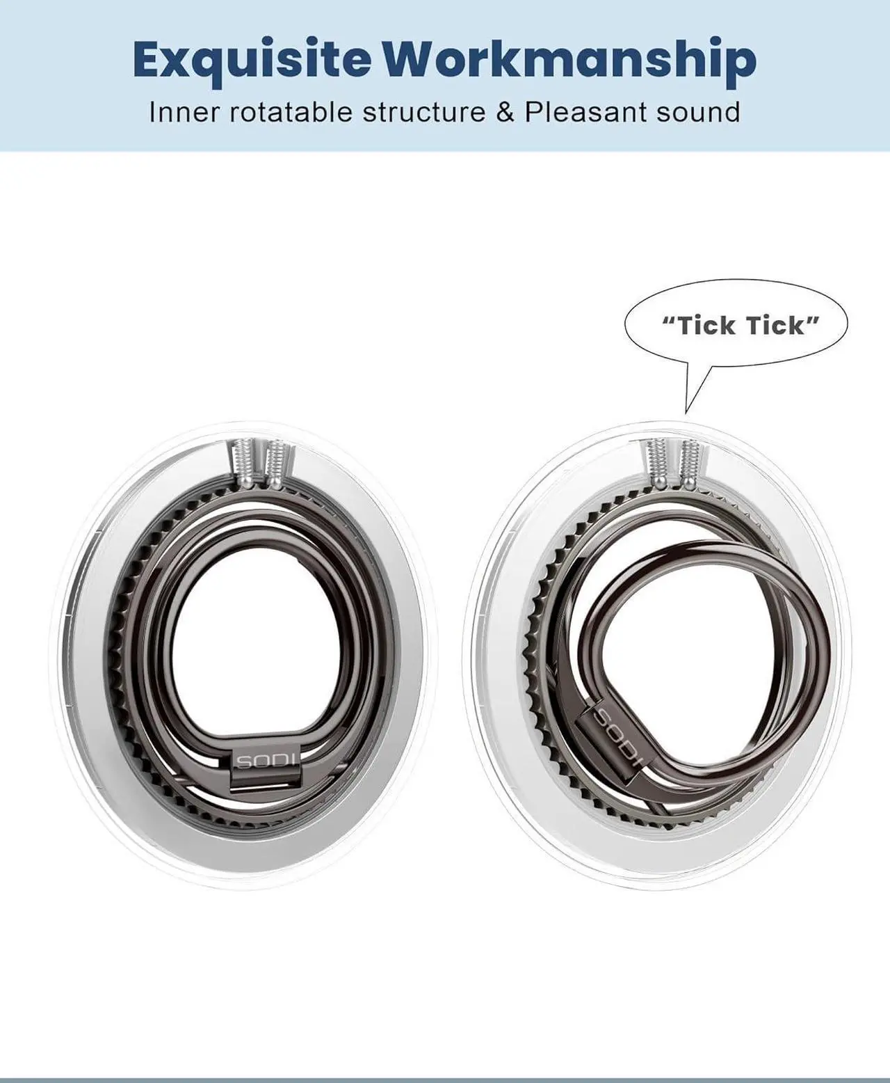 Alt view image 3 of 7 - Magnetic Phone Ring Holder Grip - 360° Rotate Mag-Safe Phone Grip for Hand Kickstand, Magnetic Finger Ring Grip Stand Holder, Compatible with iPhone 16 Pro Max Plus, 15 14 13 12 Series