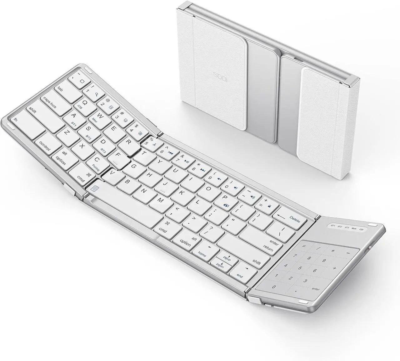 Main image of Foldable Keyboard with Sensitive Touchpad, Portable Wireless Keyboard for iMac, Multi Devices, 2 in 1 Pocket-Sized Bi-Folding Portable Key-Board, Travel