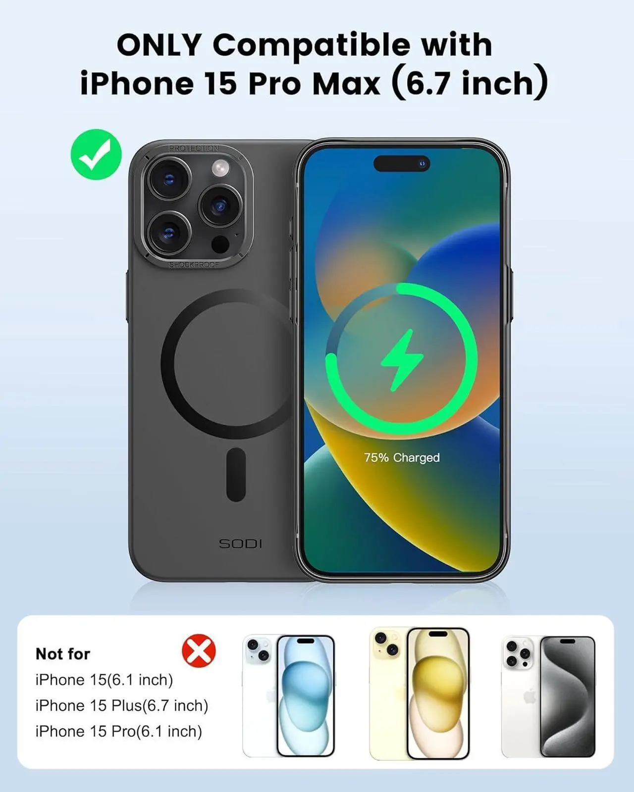 Alt view image 3 of 7 - Magnetic Phone Case for iPhone 15 Pro Case with Invisible Stand, Slim Lightweight 360°Rotatable Ring Holder Case, Drop Protective Phone Case for Men Women 6.1"