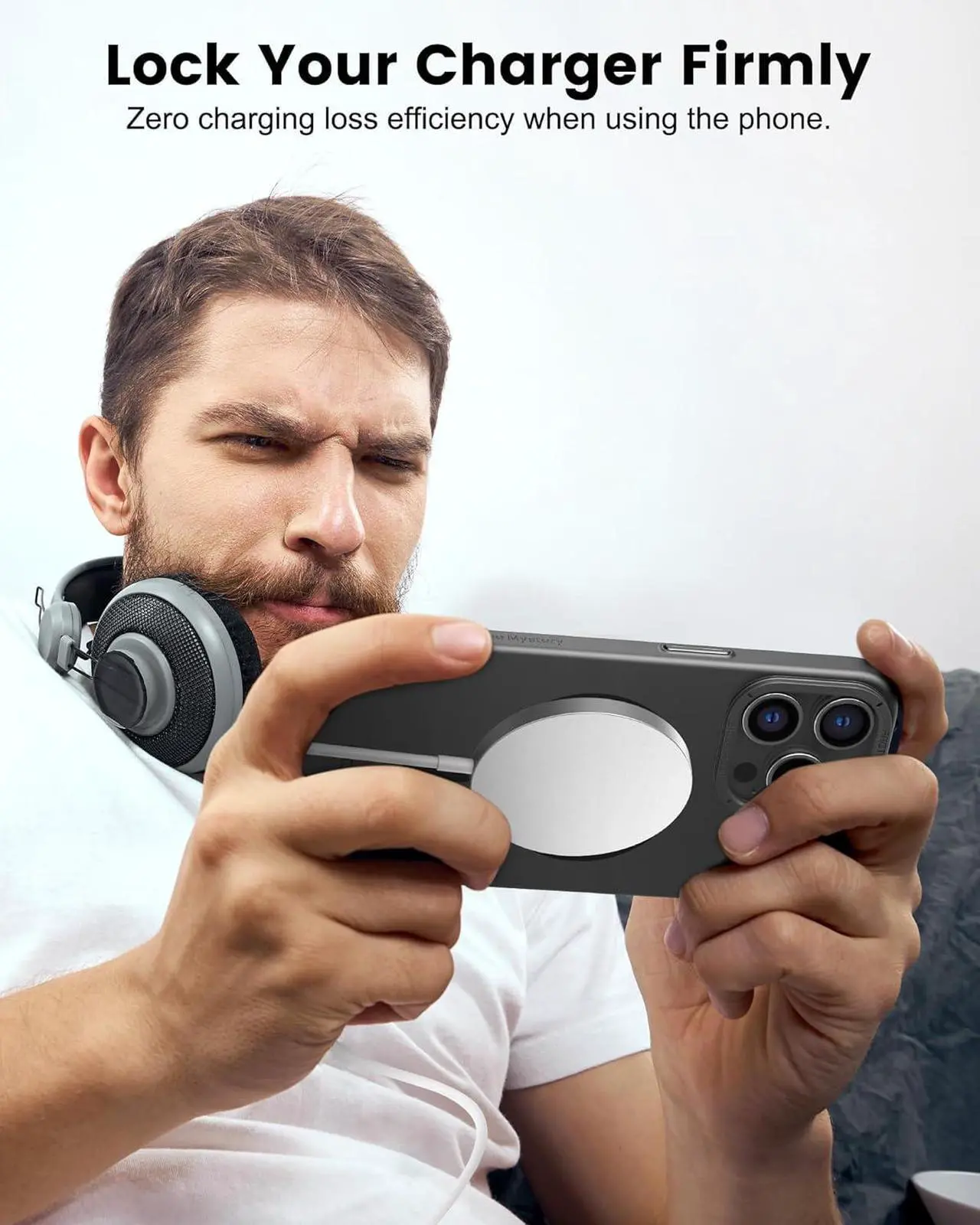Alt view image 7 of 7 - Magnetic Phone Case for iPhone 15 Pro Case with Invisible Stand, Slim Lightweight 360°Rotatable Ring Holder Case, Drop Protective Phone Case for Men Women 6.1"