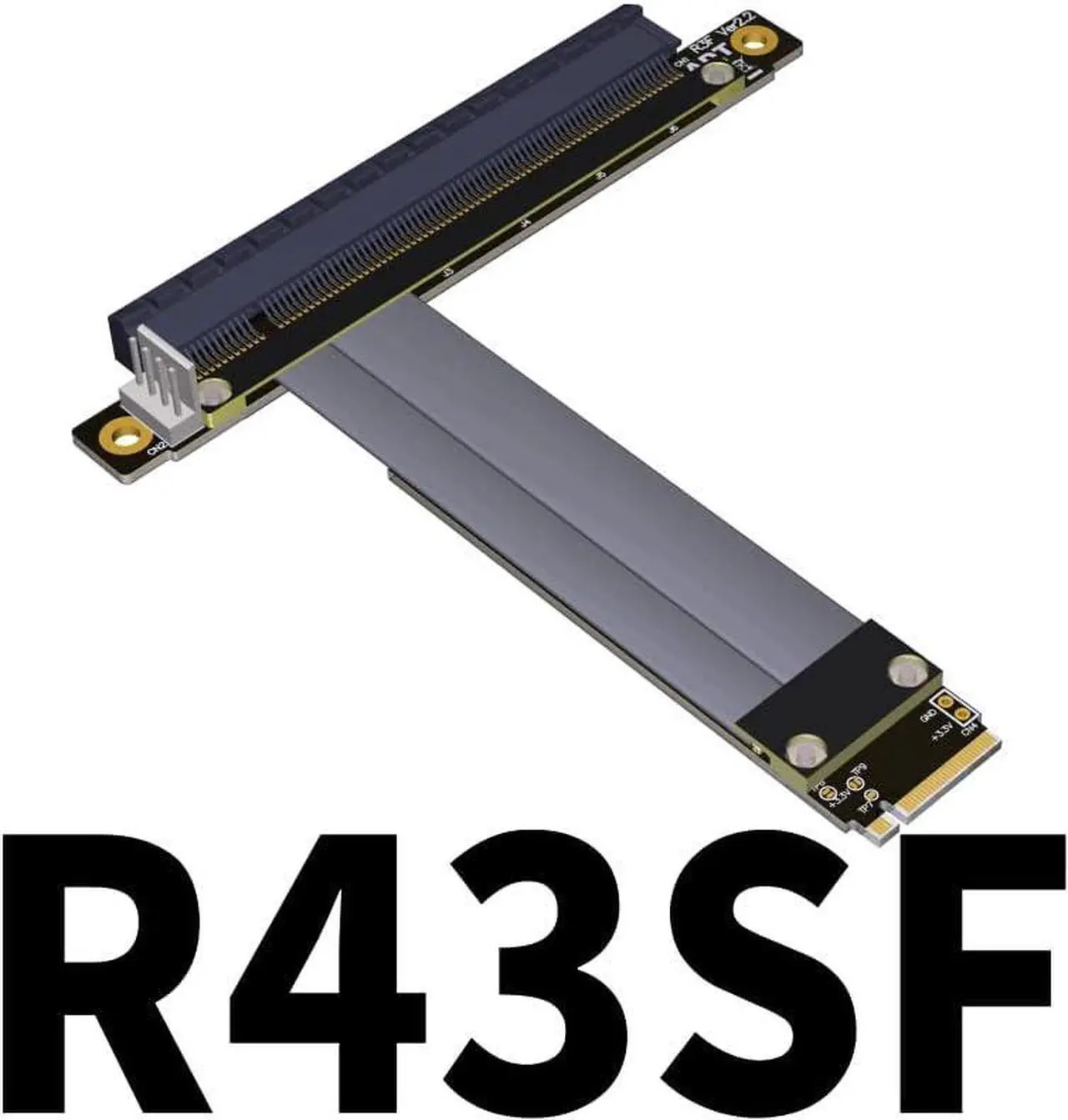 Alt view image 3 of 5 - ADT-Link PCIe 4.0/3.0 x4 M.2 NGFF NVMe Key M Extender Cable to PCIE x16 Graphics Card Riser Adapter 16x PCI-e PCI-Express for M2 2230 2242 2260 2280 (50cm) (15cm, R43SL 3.0)