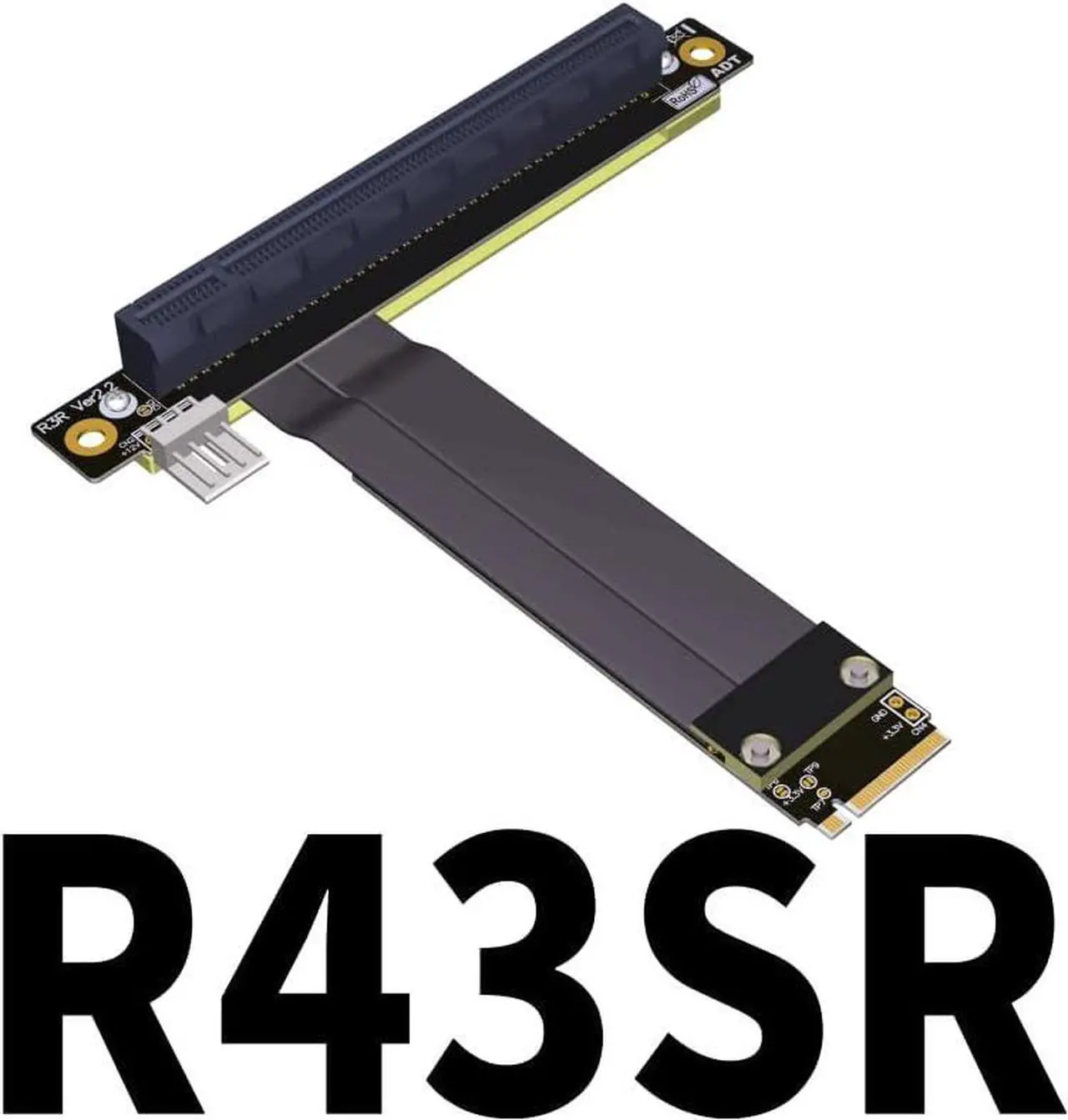 Alt view image 4 of 5 - ADT-Link PCIe 4.0/3.0 x4 M.2 NGFF NVMe Key M Extender Cable to PCIE x16 Graphics Card Riser Adapter 16x PCI-e PCI-Express for M2 2230 2242 2260 2280 (50cm) (15cm, R43SL 3.0)