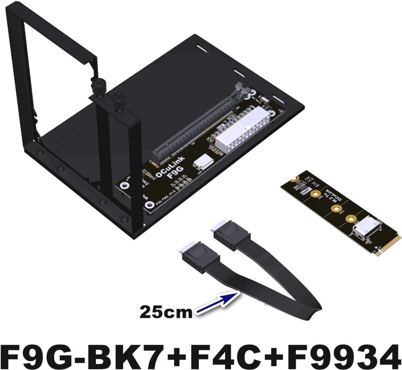 Alt view image 2 of 7 - PCIe 4.0 M.2 NVMe to Oculink(SFF-8611/SFF-8612) to PCI Express x16 eGPU Adapter for GPD Win Max2 External Graphics Card & SSD (F9G-BK7+F4C+F9934-25cm)