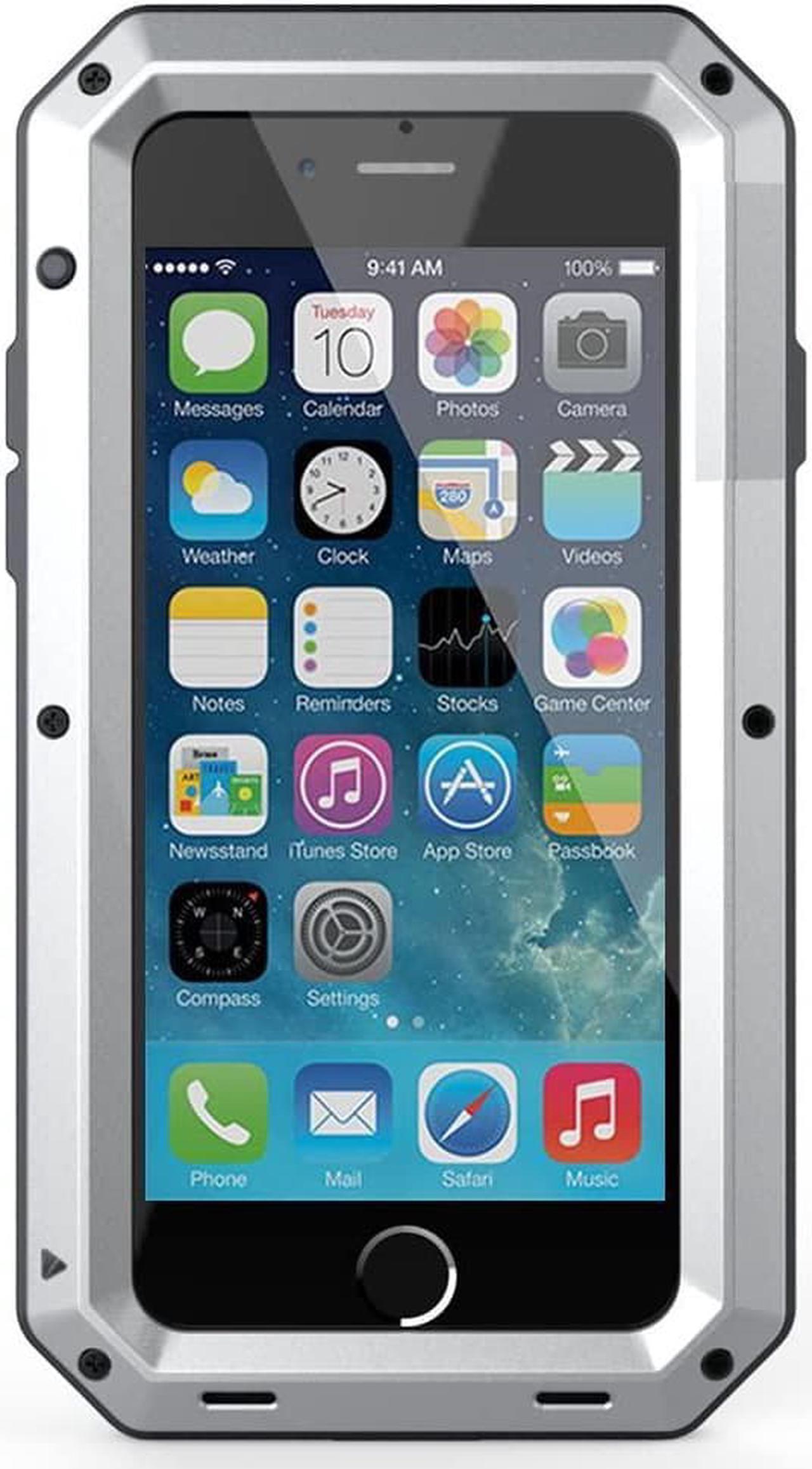 Main image of iPhone SE 2022/2020 Case,Tempered Glass Luxury Aluminum Alloy Protective Metal Extreme Shockproof Military Bumper Heavy Duty Cover Shell Case Skin Protector for Apple iPhone SE 2022/2020 /8/7-Silver