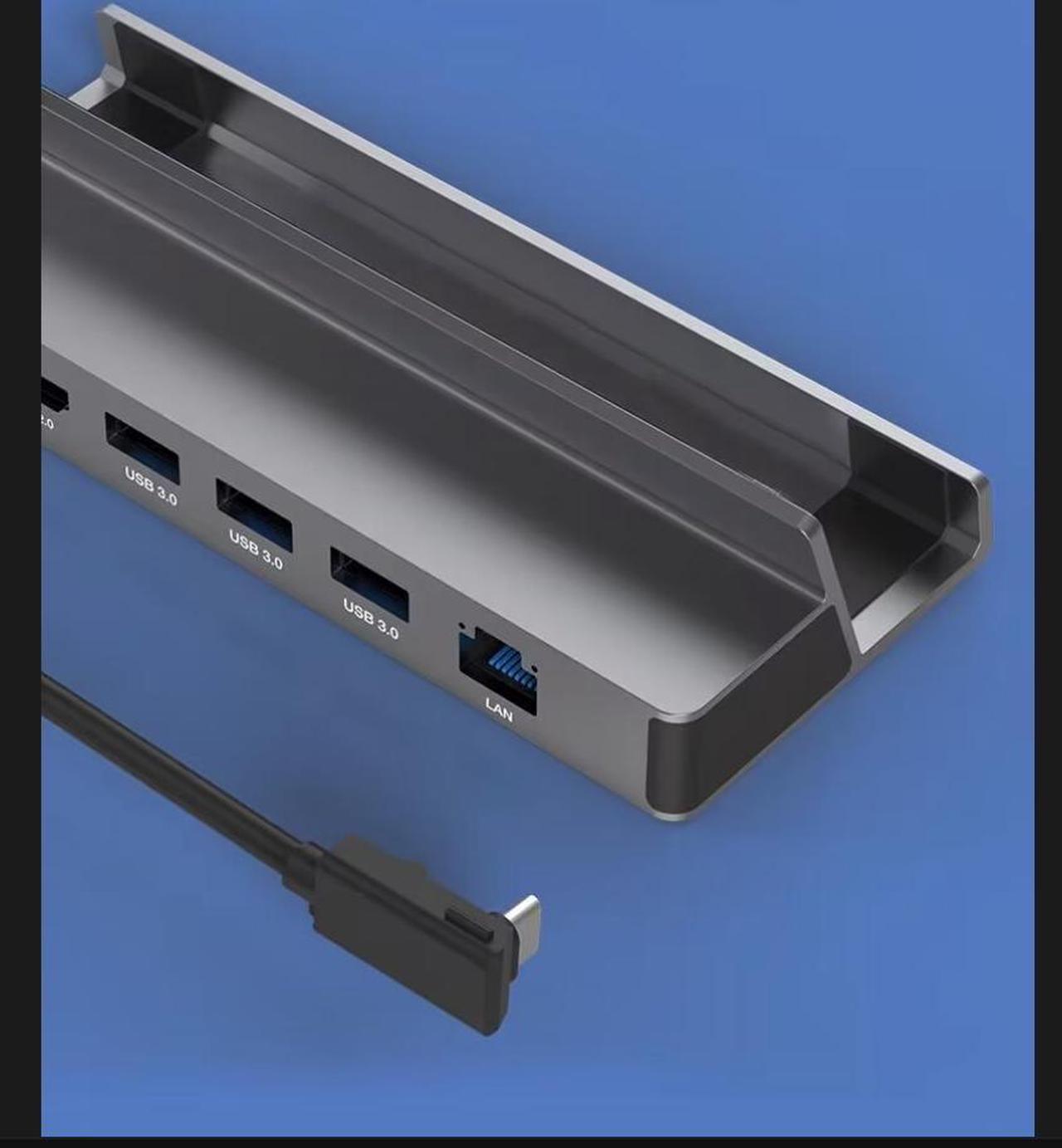 Alt view image 2 of 3 - Docking Station for Steam Deck/ROG Ally X/Legion Go/Claw, 6-in-1 Steam Deck Dock with HDMI 4K@60Hz, Giga-bit Ethernet, 3 USB-A 3.0 and 100W Charge, Compatible with Steam Deck OLED